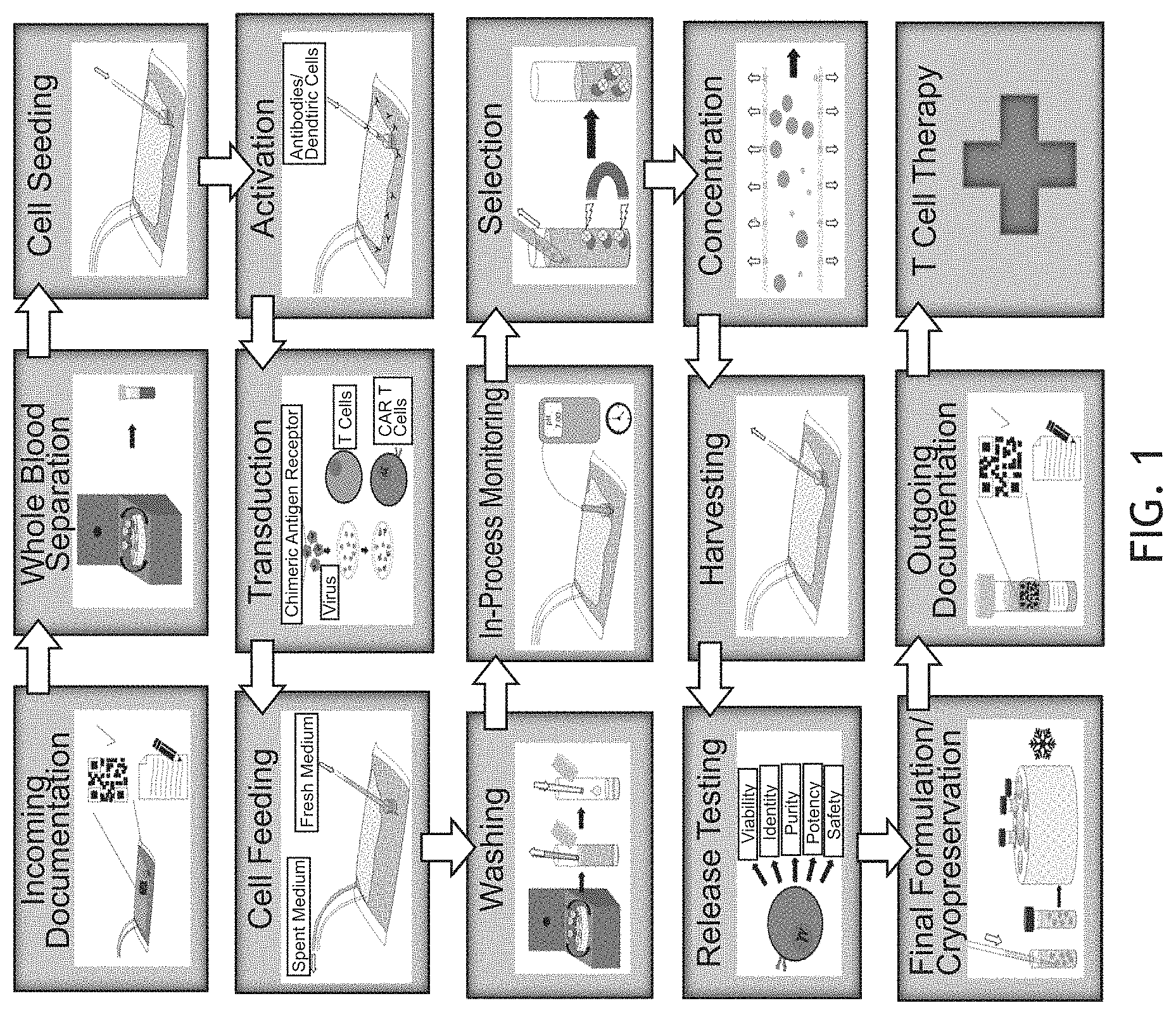 Patent US11781113 Figure 1 – End-to-end cell therapy automation