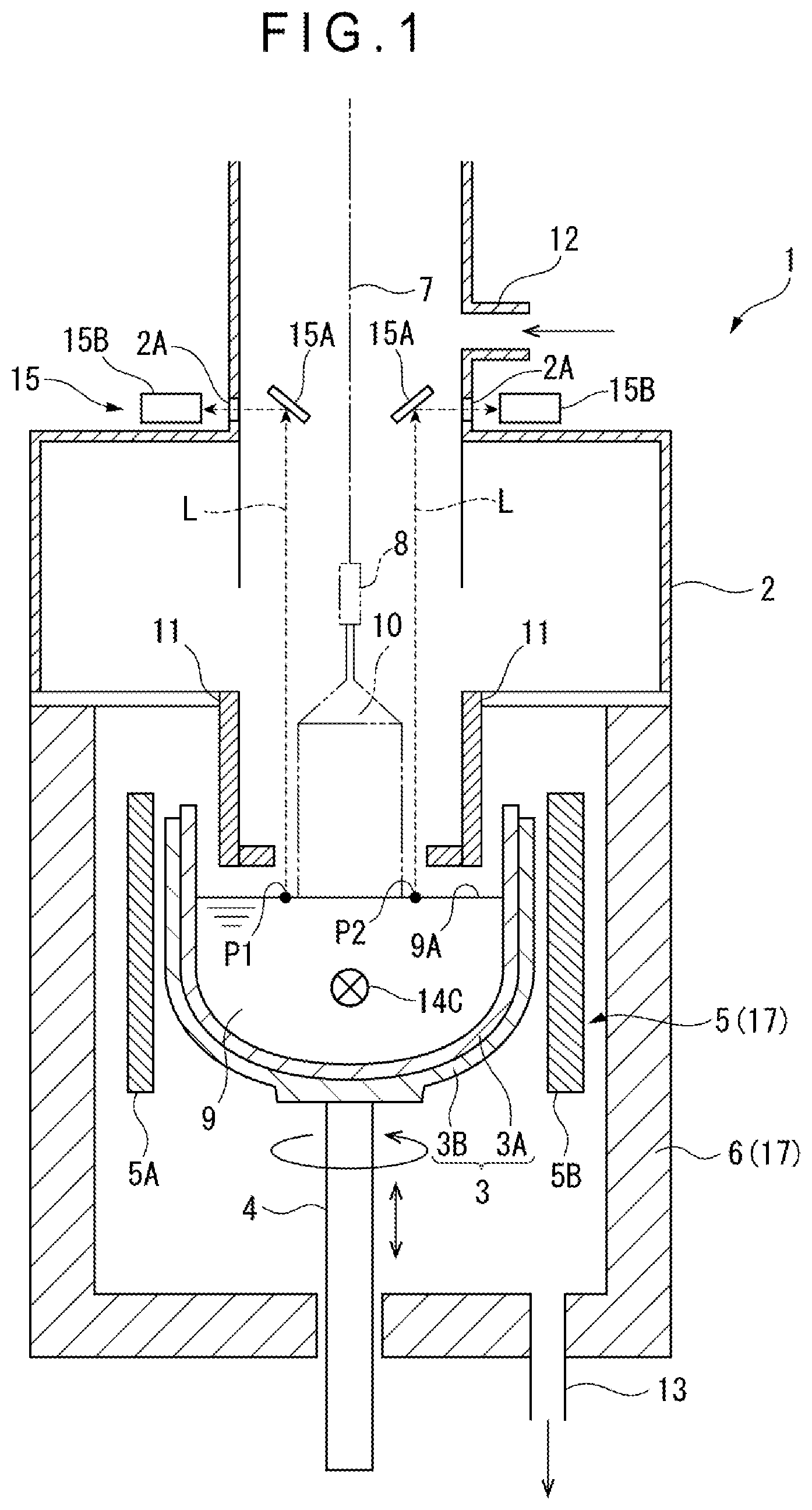 Patent US11781242 — Method for controlling convection pattern of silicon melt, method for producing silicon single crystals, and device for pulling silicon single crystals — Figure 1