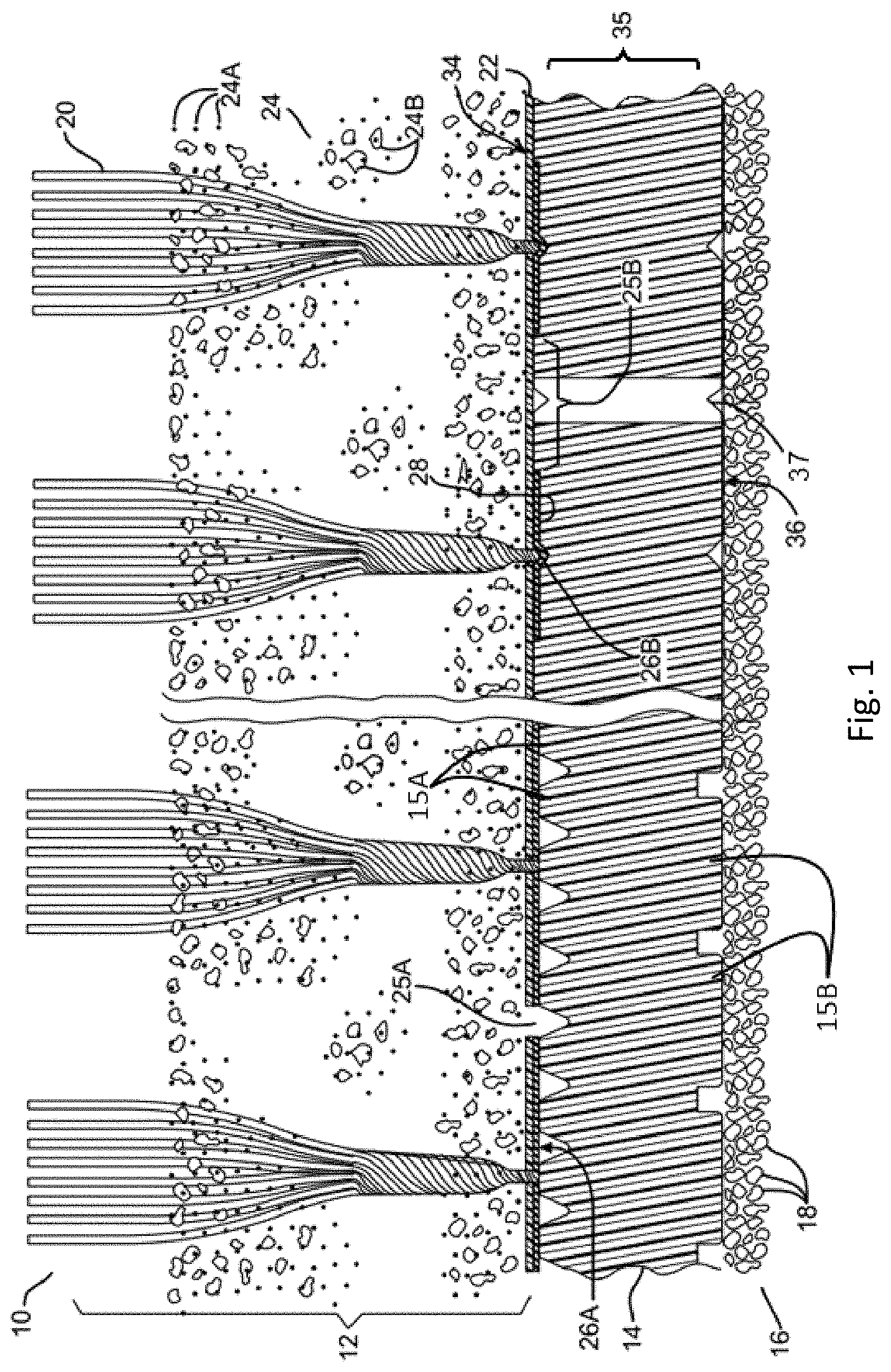 Patent US11781272 — Base for turf system with vertical support extensions at panel edges — Figure 1