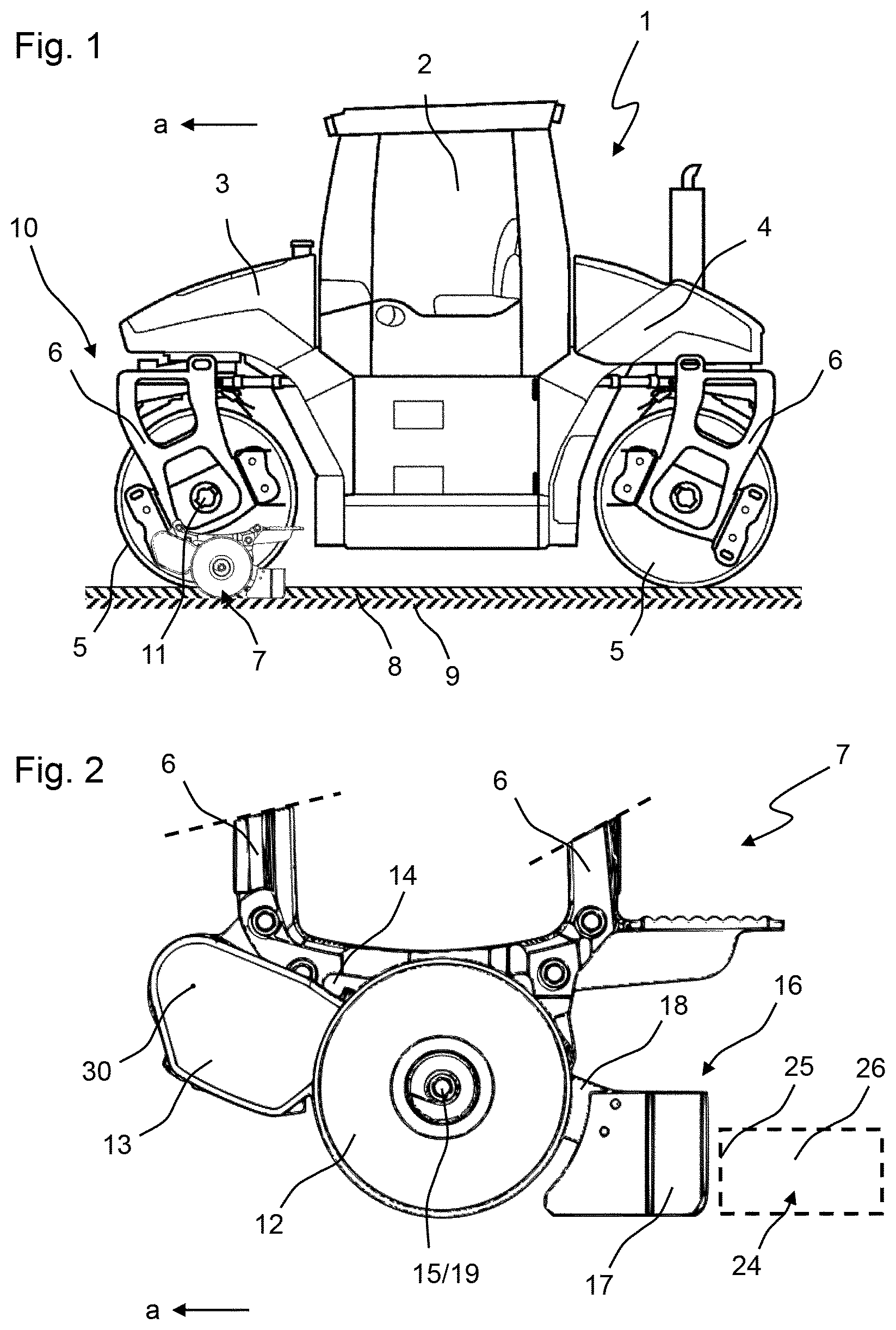 Patent US11781273 — Ground compaction apparatus for compacting a subsoil cover layer, asphalt roller, and method for operating a ground compaction apparatus — Figure 1