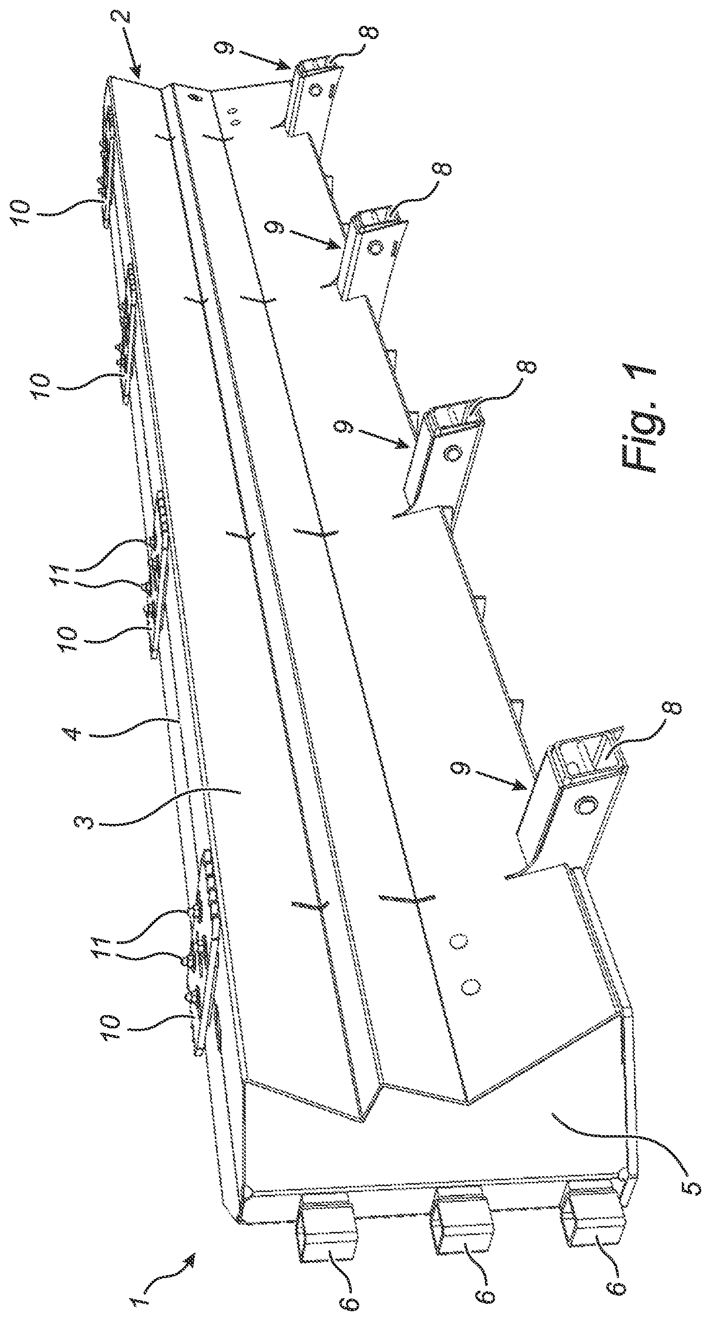 Patent US11781274 — Roadblock for temporary installation to block traffic and/or as a security precaution — Figure 1