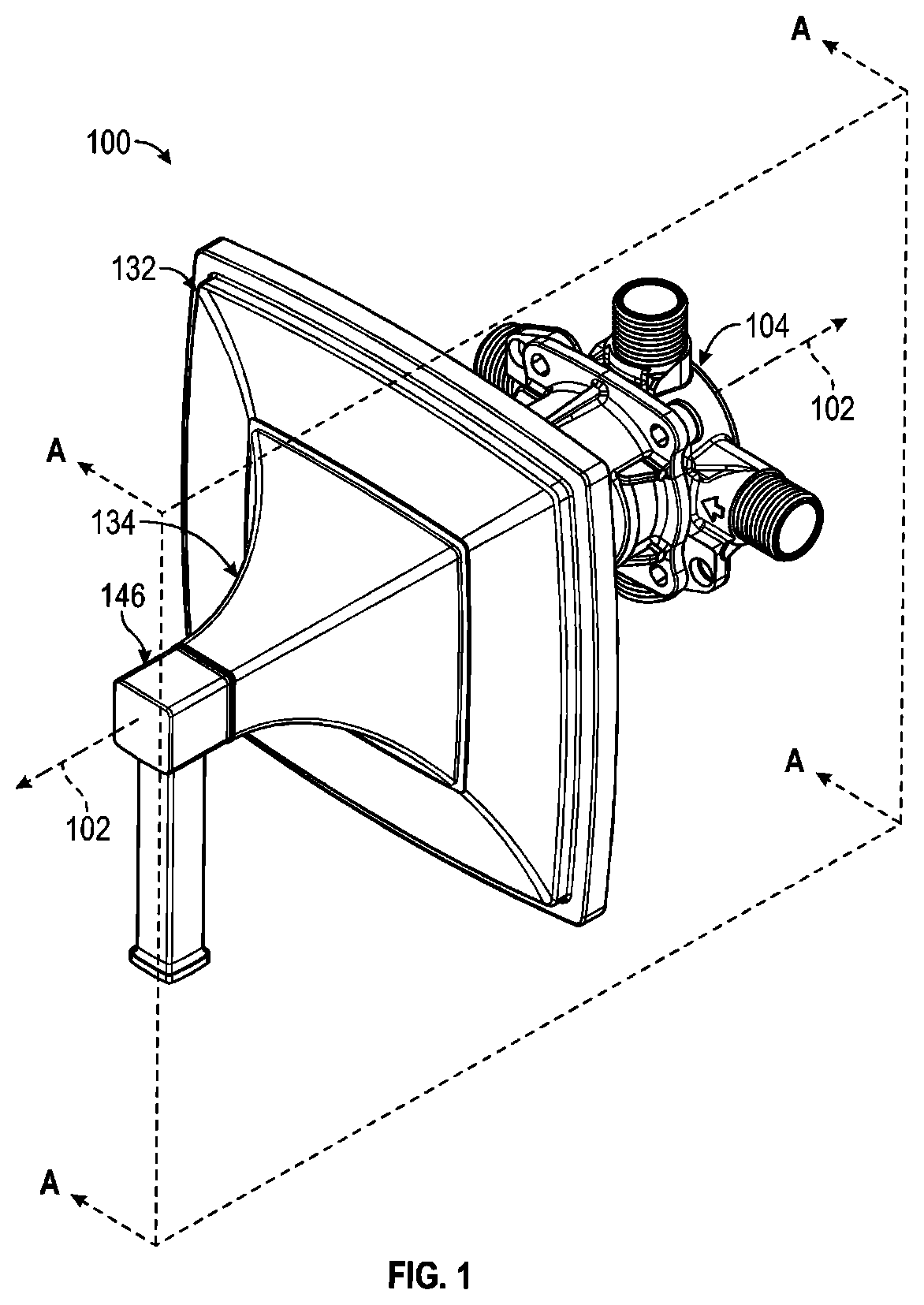 Patent US11781296 — Shower trim assembly — Figure 1