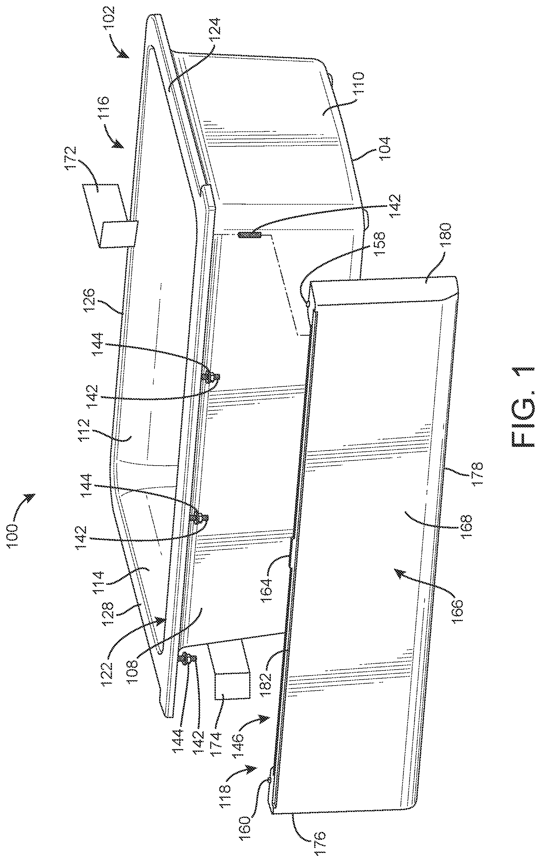 Patent US11781302 — Sink having removable apron and accessory systems — Figure 1