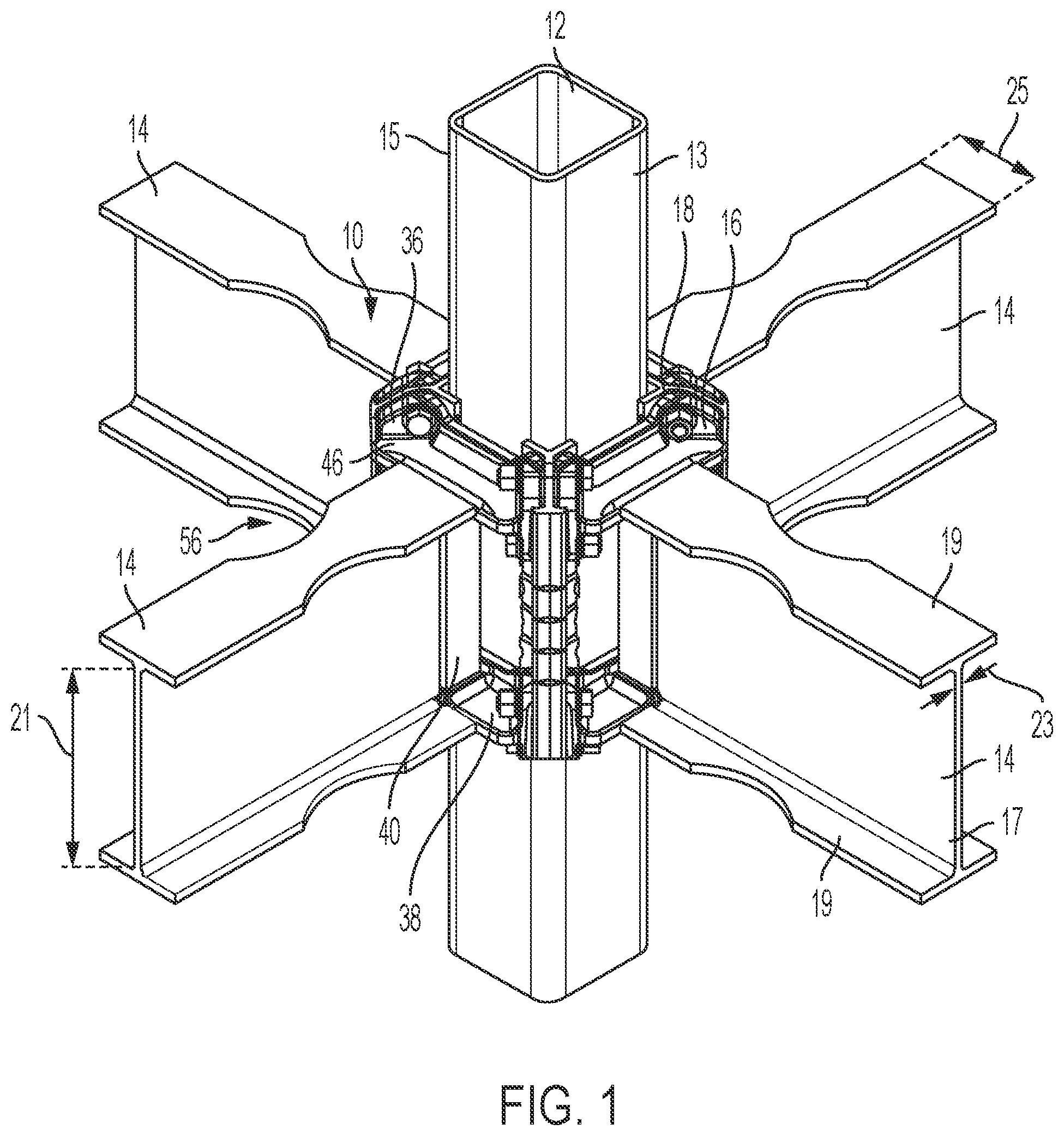 Patent US11781308 — Full moment connection collar systems — Figure 1