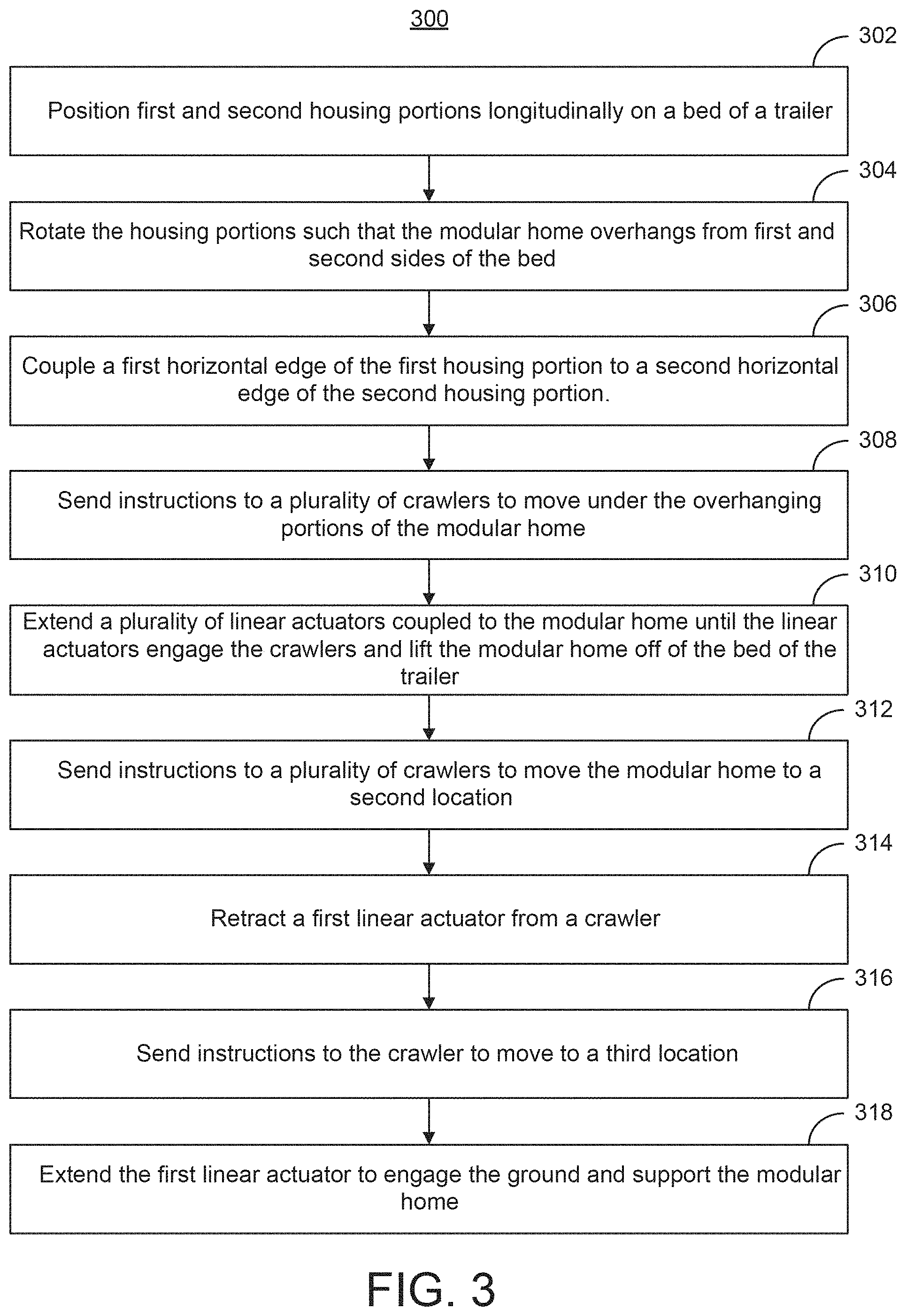 Patent US11781310 Figure 3 – Modular home delivery system