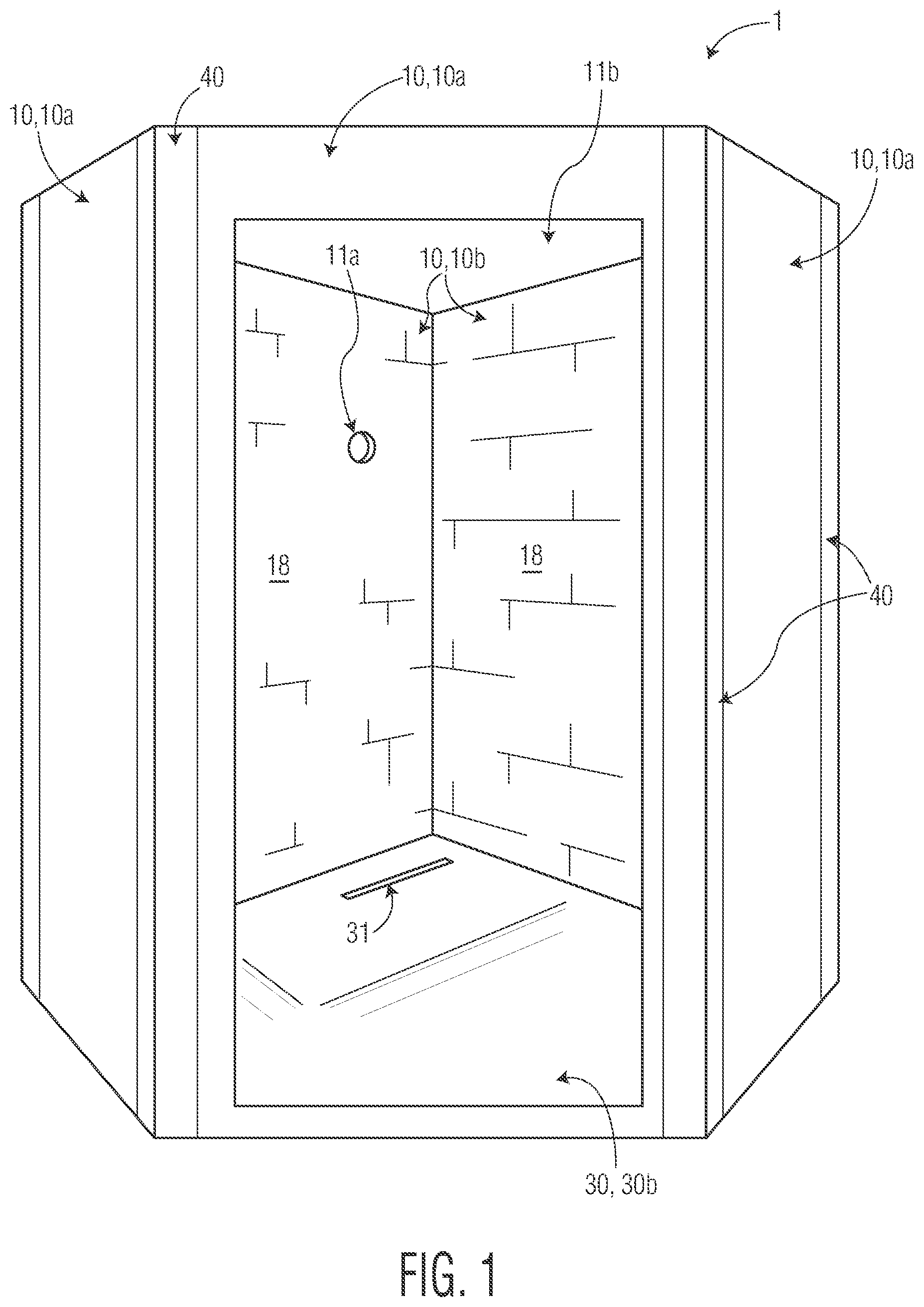 Patent US11781311 — Tile setting structure and method of setting tile — Figure 1