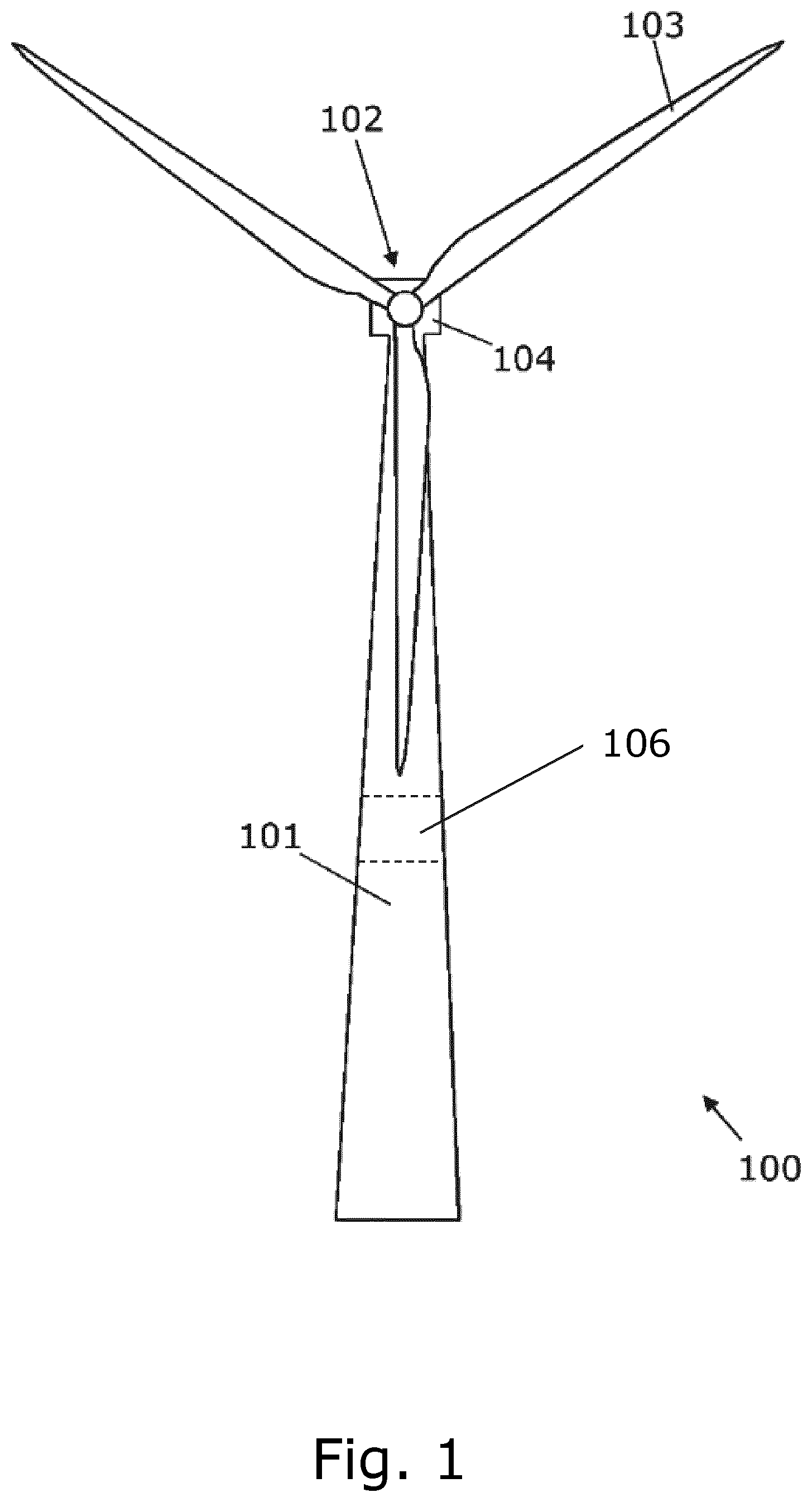 Patent US11781313 — Tower element with platform and fixation element — Figure 1
