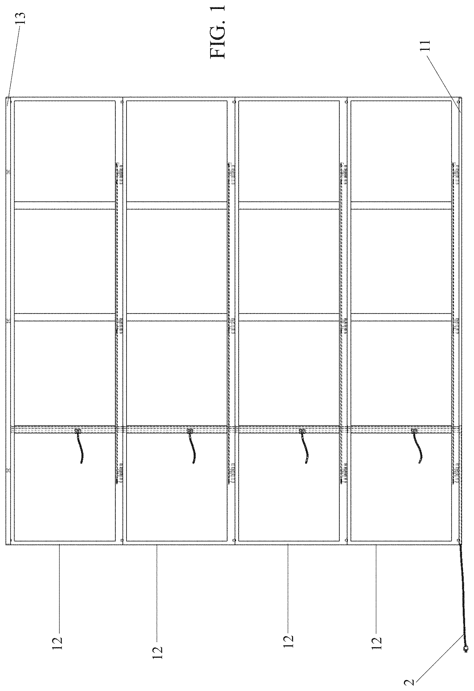 Patent US11781315 — Modular wall assembly with prefabricated wires — Figure 1