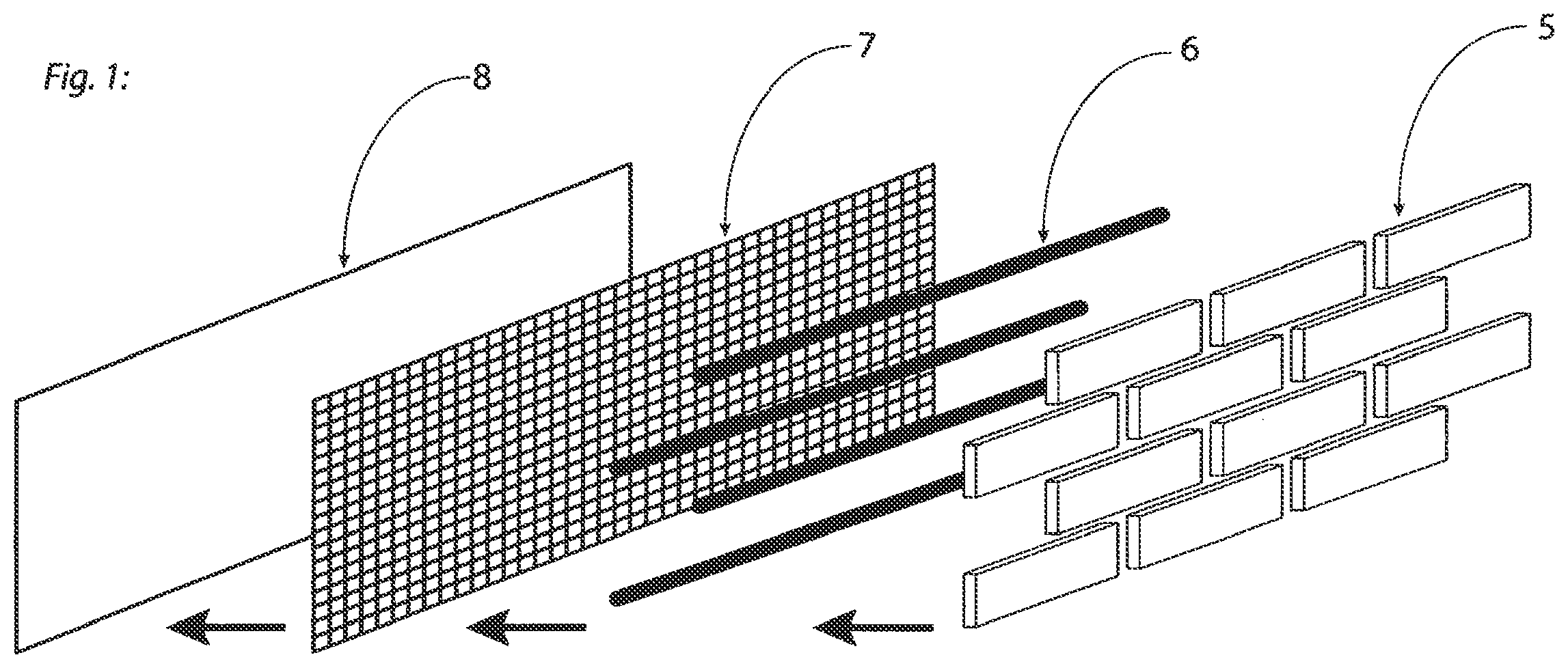 Patent US11781322 Figure 1 – Fiber enforced thin brick sheet and process