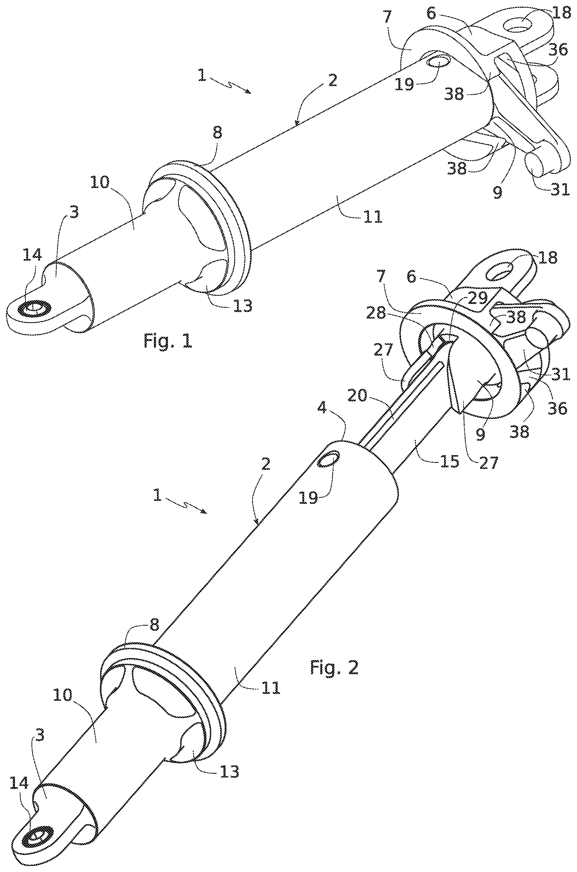 Patent US11781357 — Emergency opening device for an aircraft door, comprising a retaining member with a hook — Figure 1