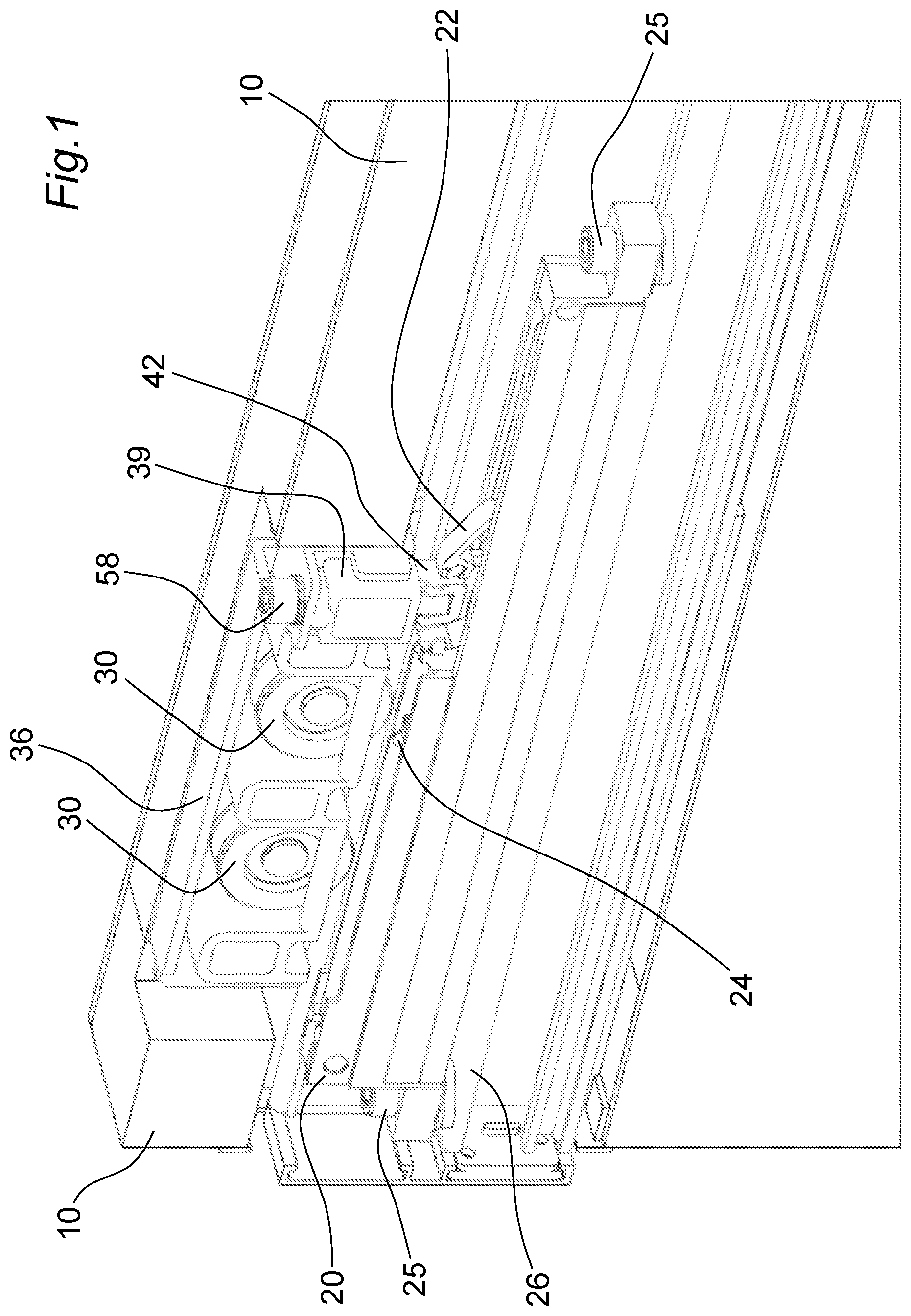 Patent US11781361 — Apparatus for moving sliding doors and wardrobe doors — Figure 1