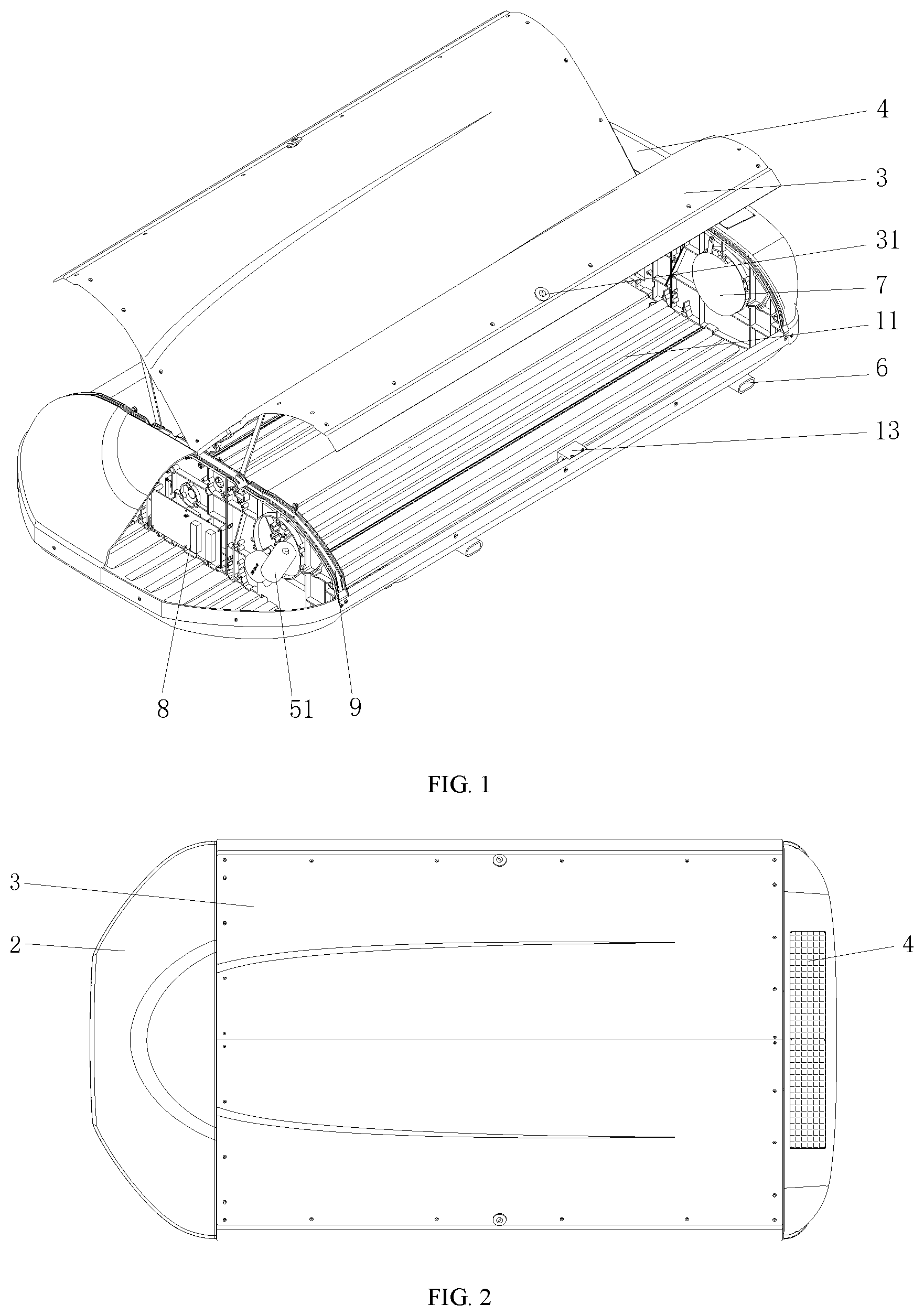 Patent US11781366 — Vehicle-mounted luggage case with doors opening on both sides — Figure 1