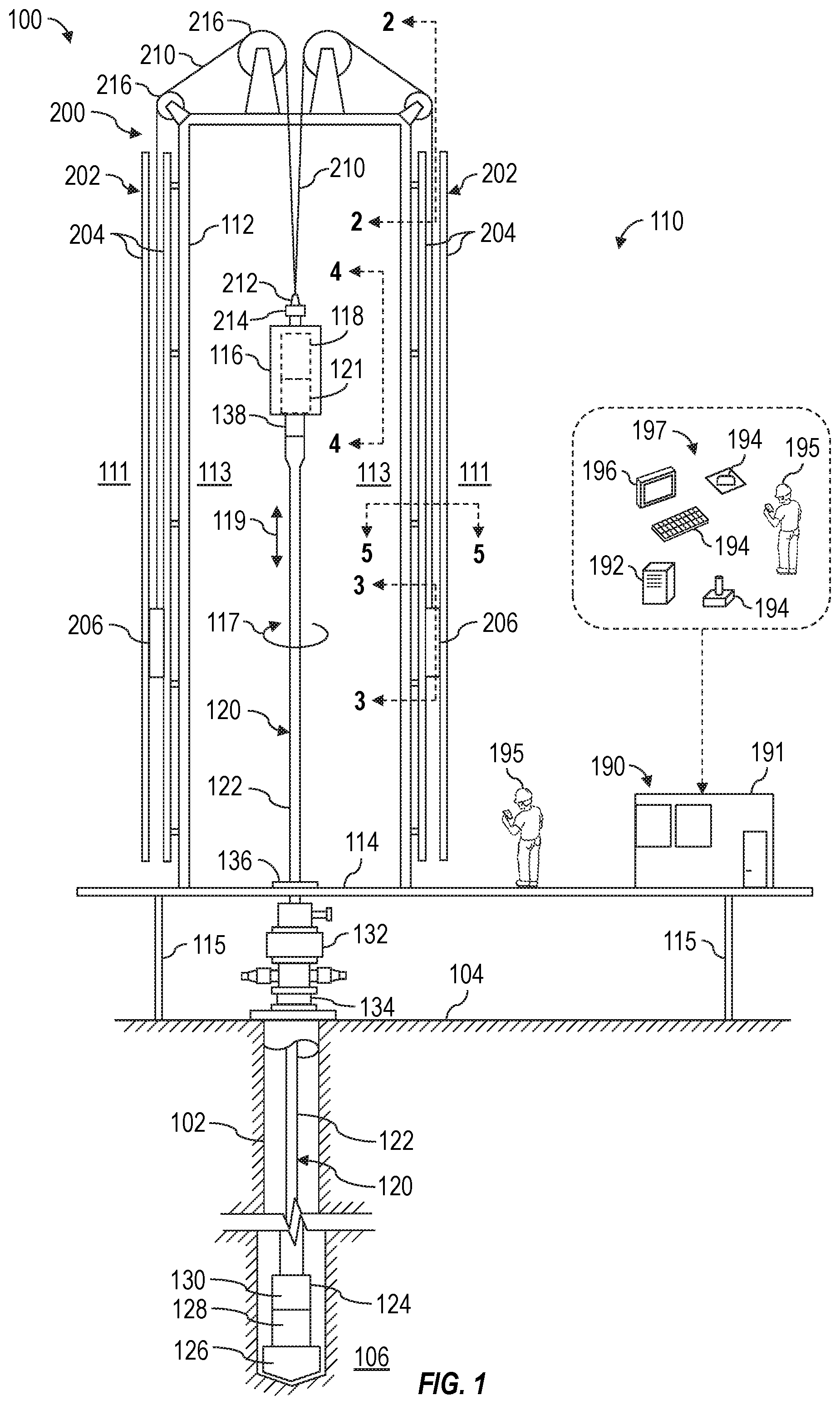 Patent US11781383 — Linear motor hoisting system — Figure 1