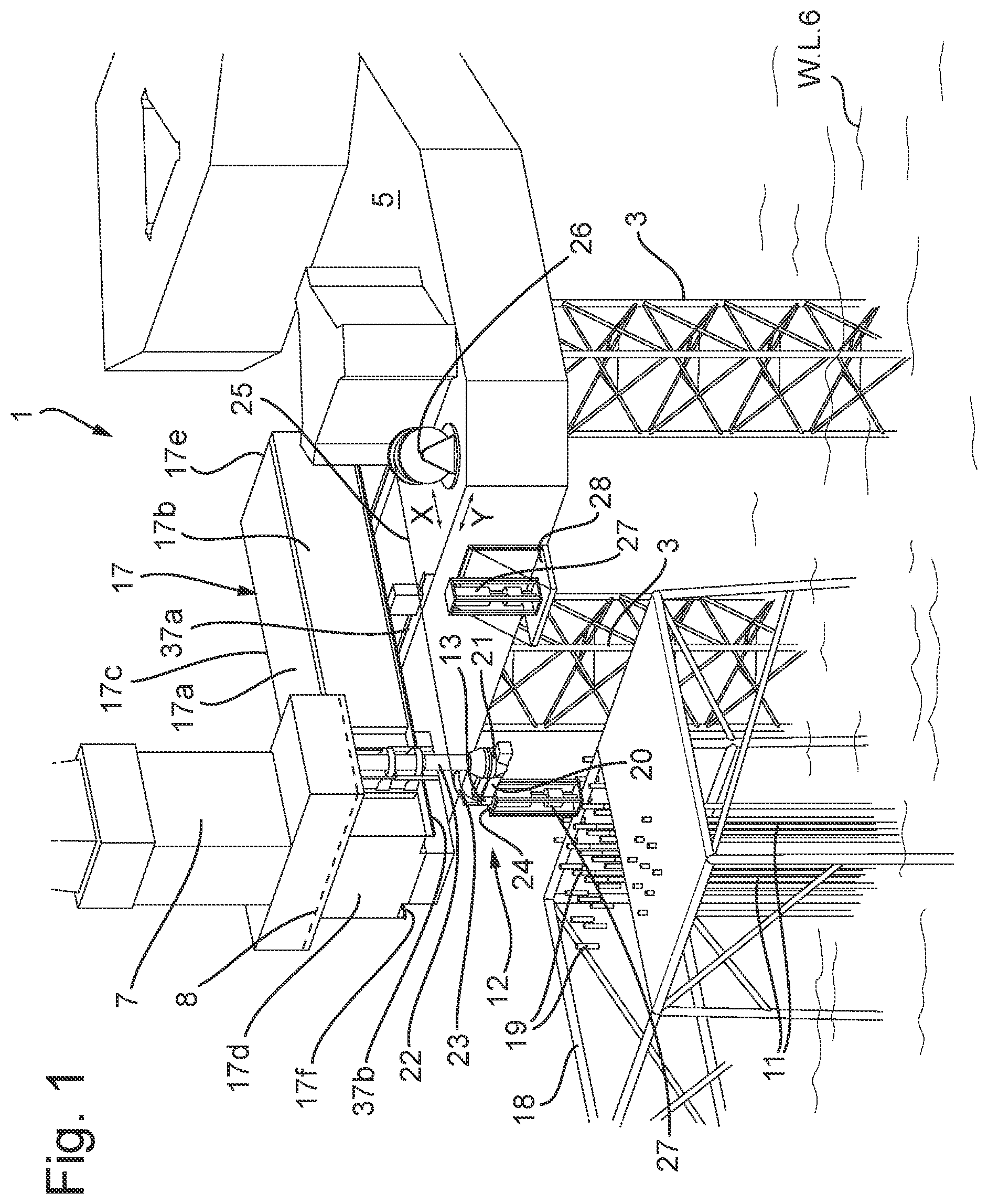 Patent US11781384 Figure 1 – Drilling installation: handling system, method for independent operations