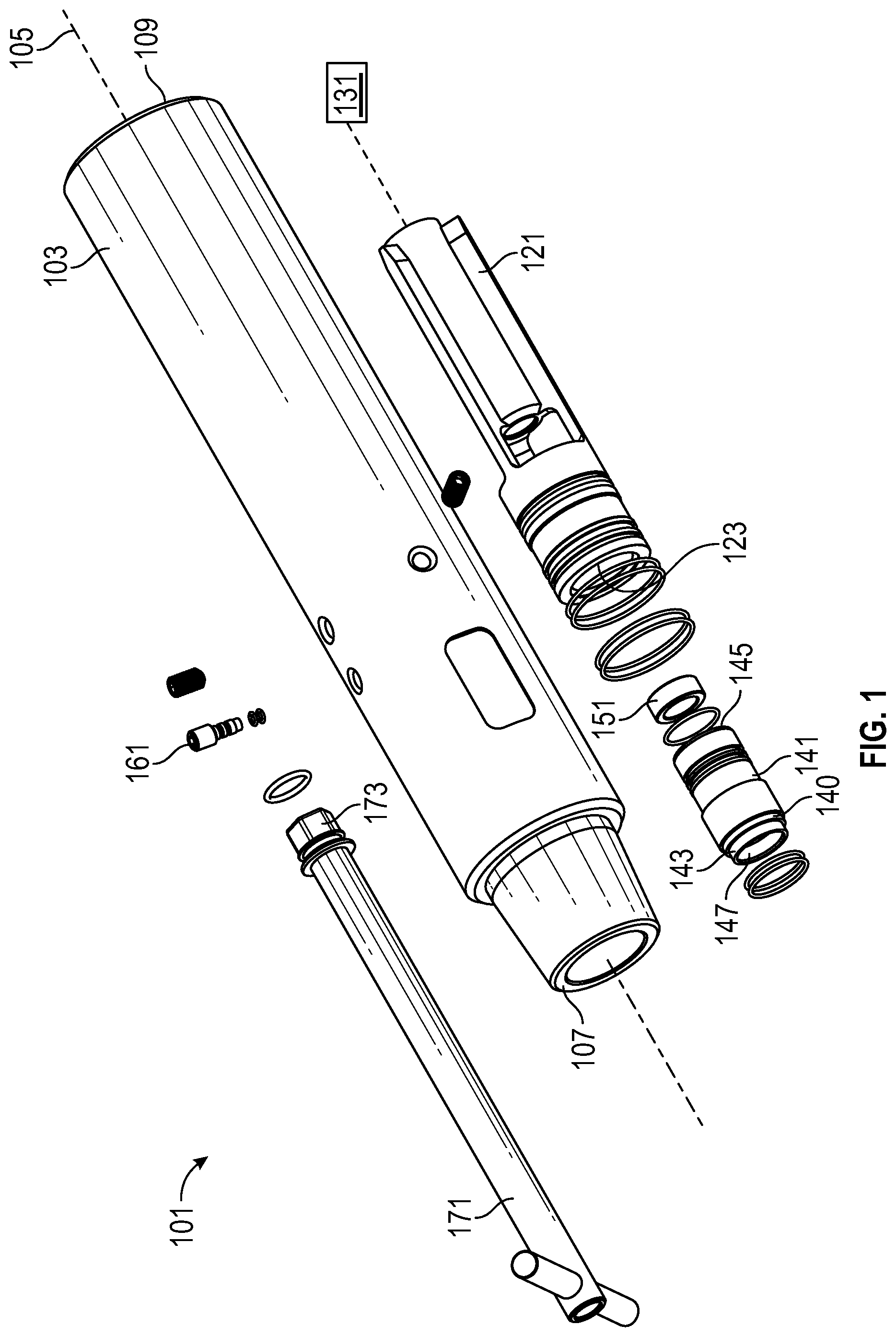 Patent US11781389 — System, method and apparatus for orifice retention and replacement in a bottom hole assembly — Figure 1