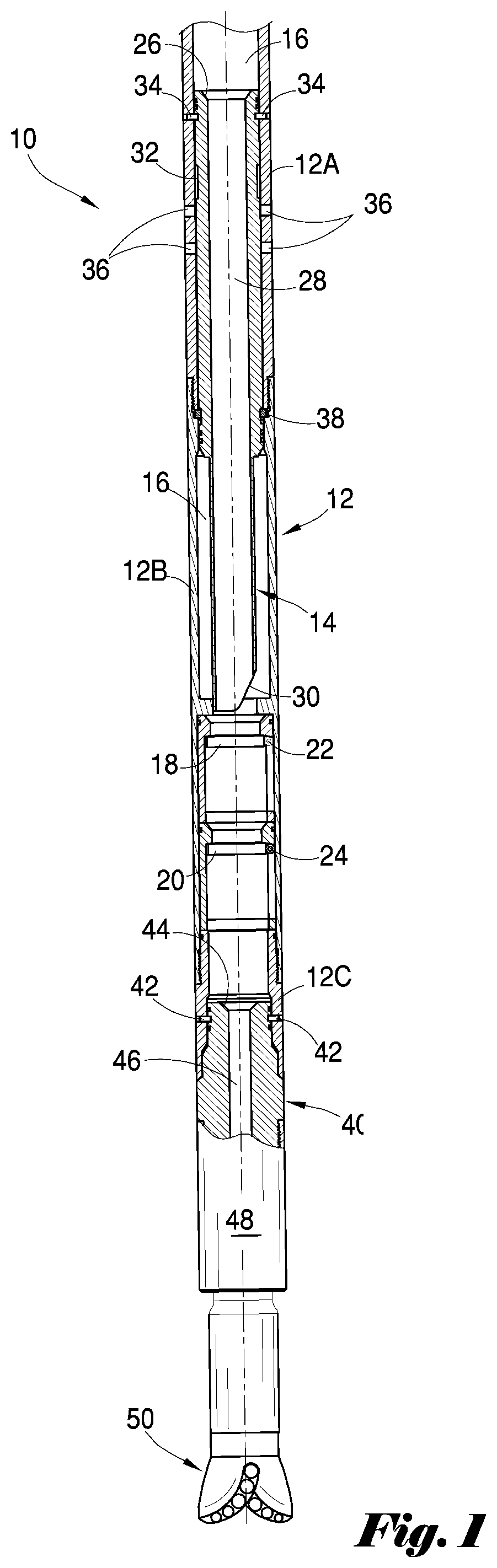 Patent US11781392 — Integrated milling and production device — Figure 1