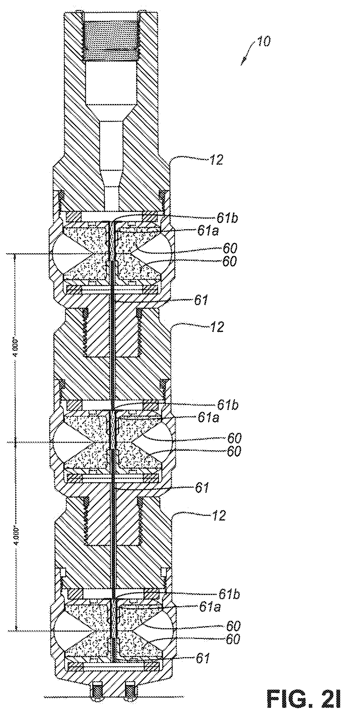 Patent US11781393 Figure 7 – Explosive downhole tools having improved wellbore conveyance and debris properties, methods of using the explosive downhole tools in a wellbore, and explosive units for explosive column tools