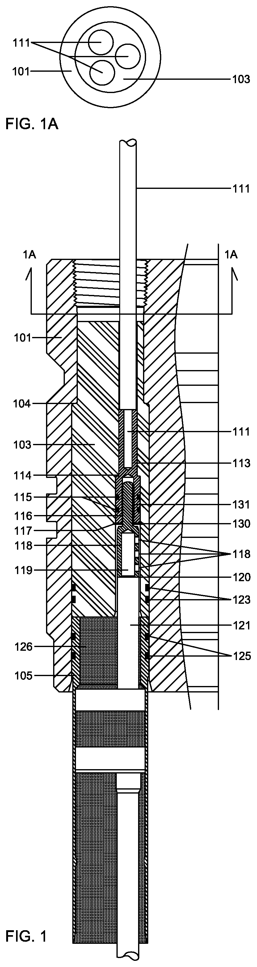 Patent US11781396 — Disconnectable pressure-preserving electrical connector and method of installation — Figure 1