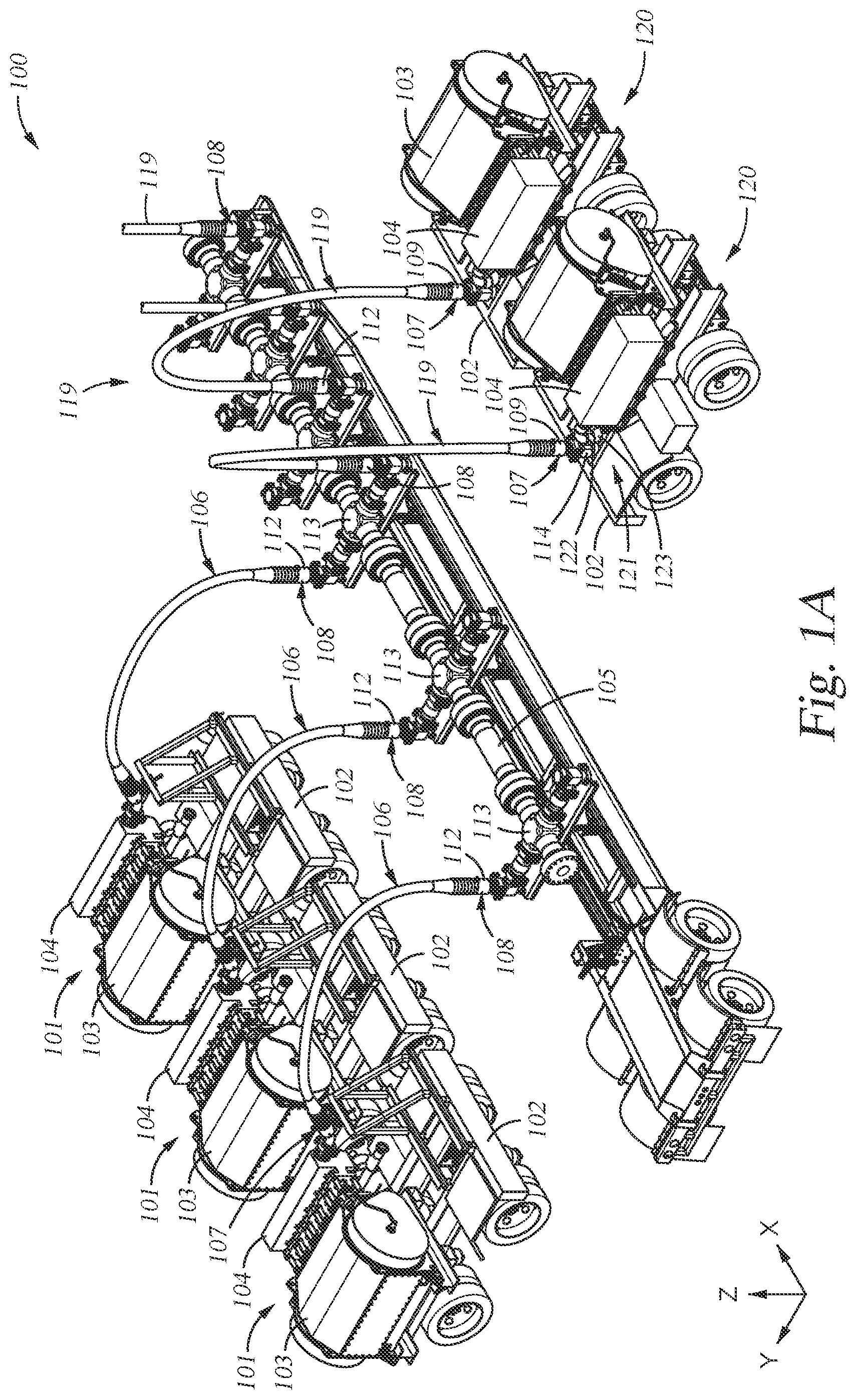 Patent US11781410 — Fluid injection systems, apparatus, and methods including flexible hoses for wellhead sites — Figure 1