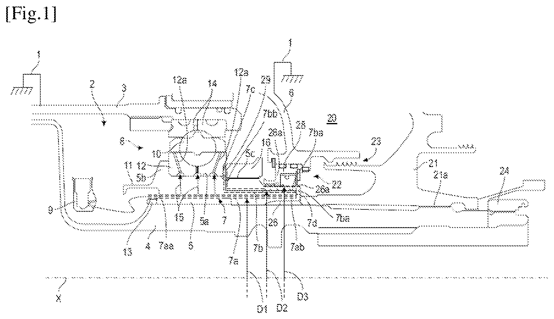 Patent US11781446 — Device for distributing oil from a rolling bearing for an aircraft turbine engine — Figure 1