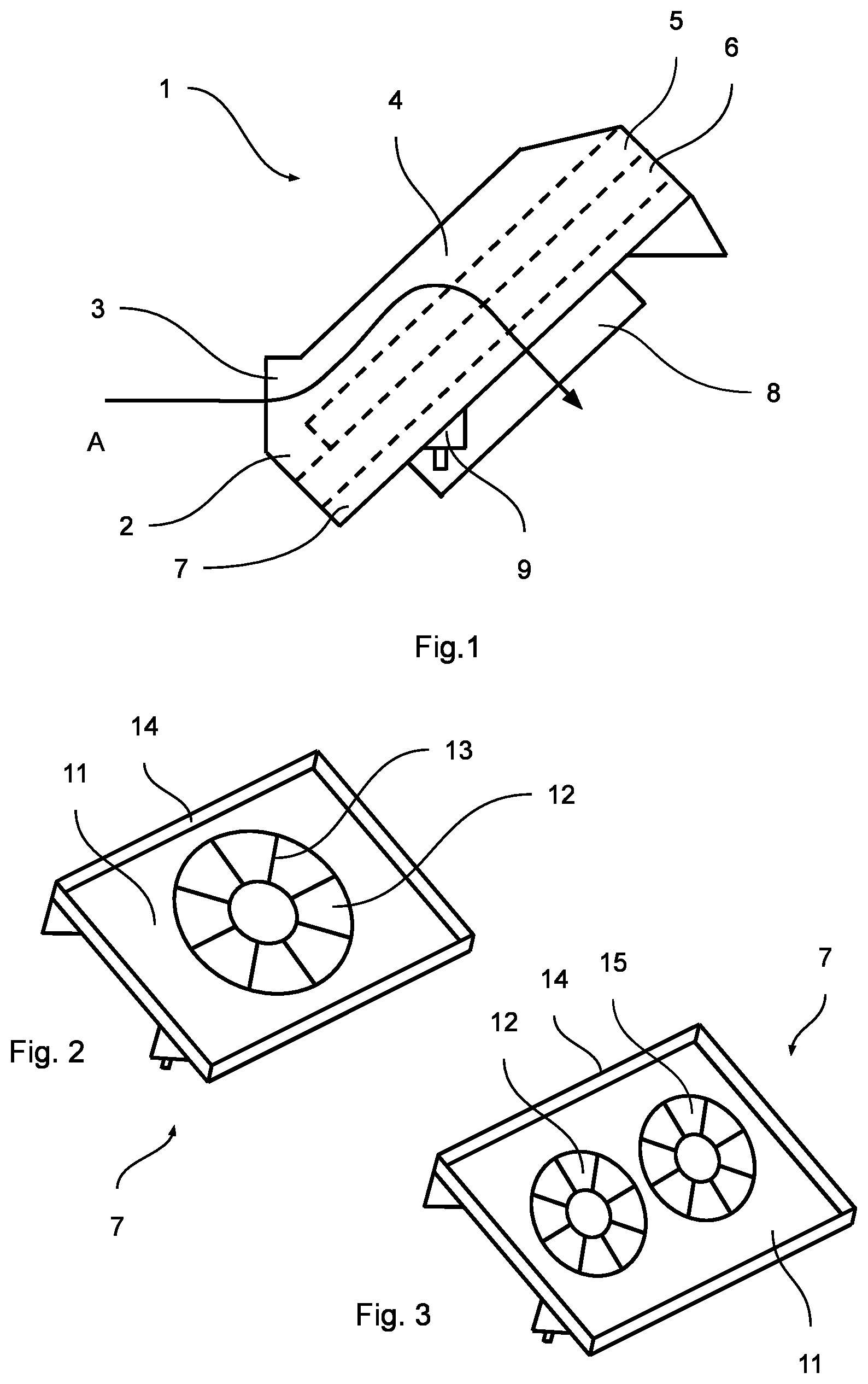 Patent US11781467 — Fan shroud for a vehicle heat-exchange module — Figure 1