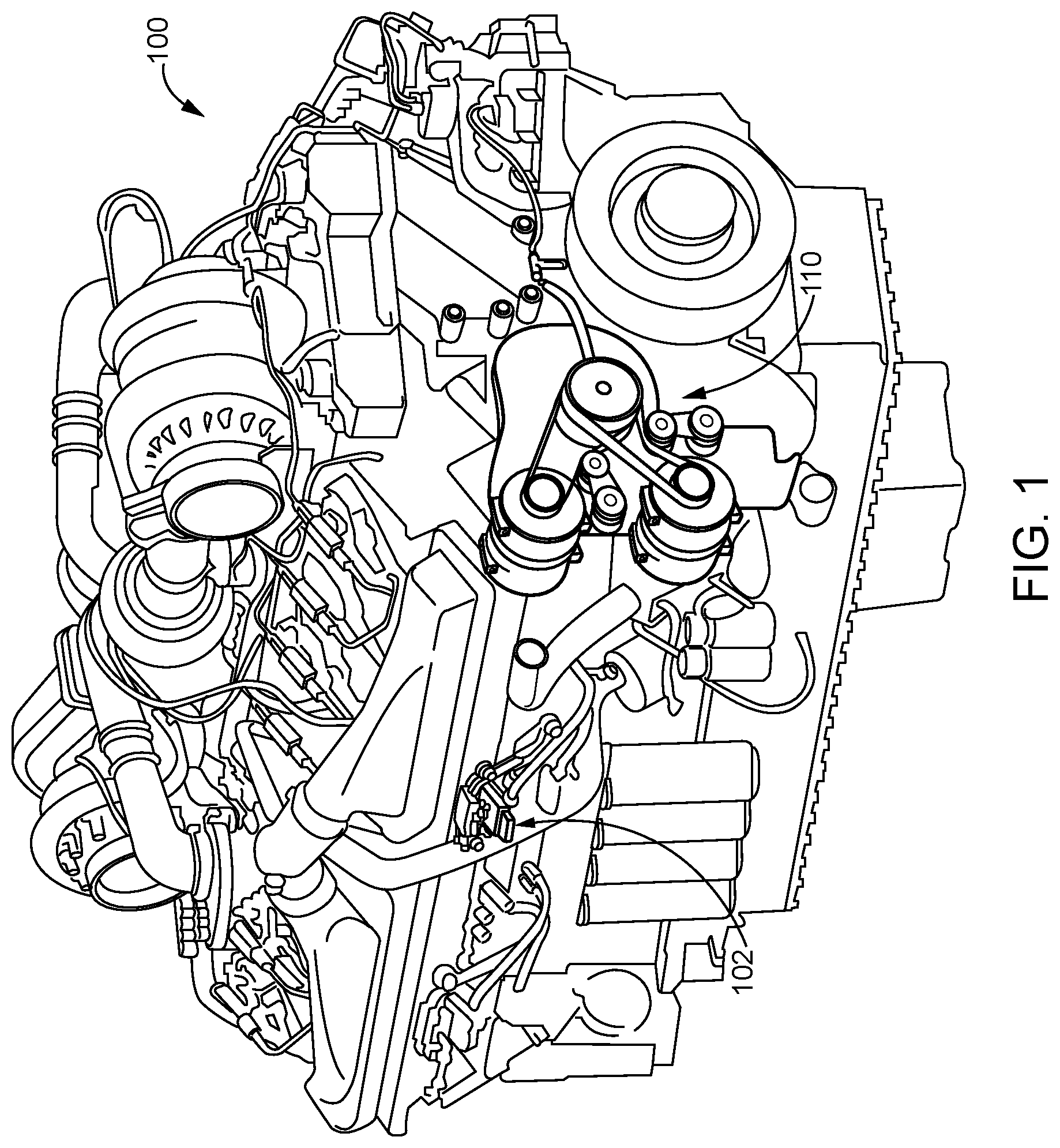 Patent US11781475 — Prime mover systems including multi-accessory drives and methods of controlling same — Figure 1