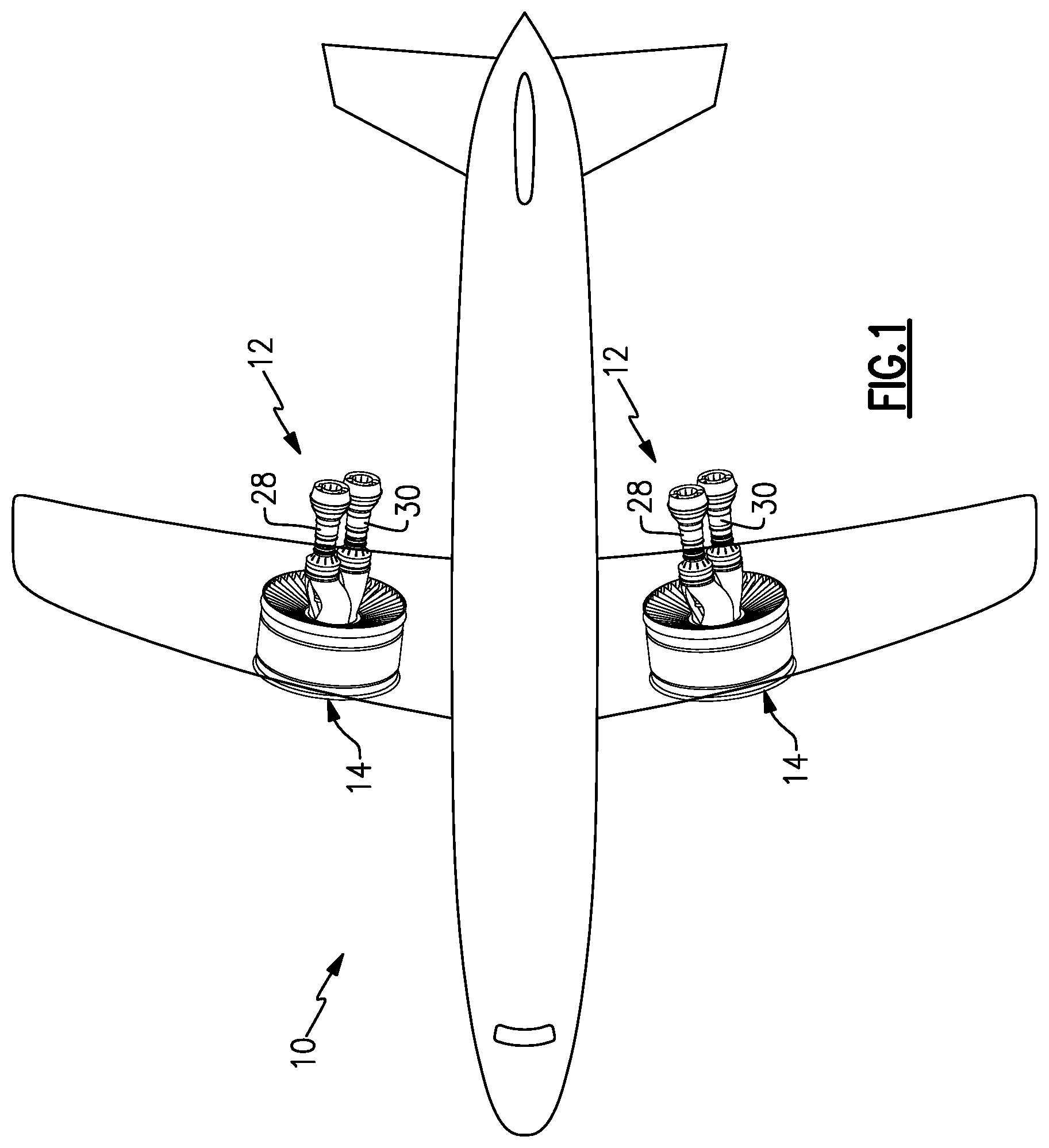 Patent US11781478 Figure 1 – Multi core geared gas turbine engine