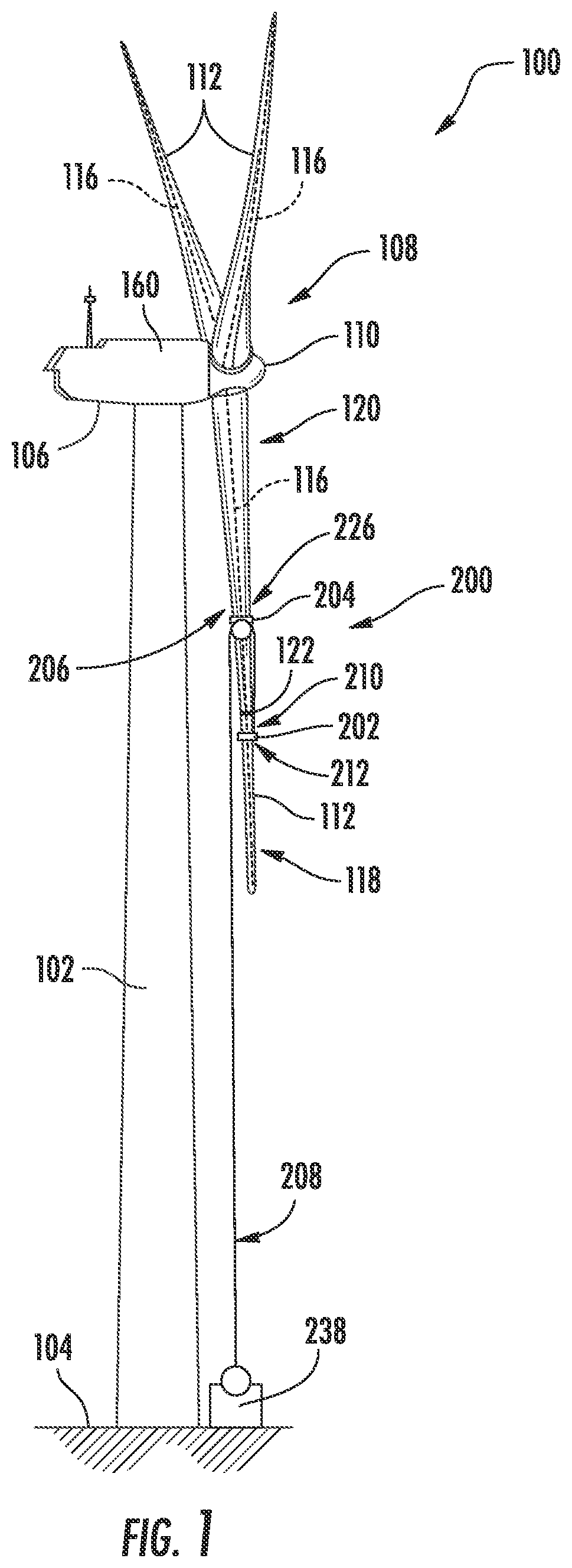 Patent US11781528 — System and method for servicing a jointed rotor blade of a wind turbine — Figure 1