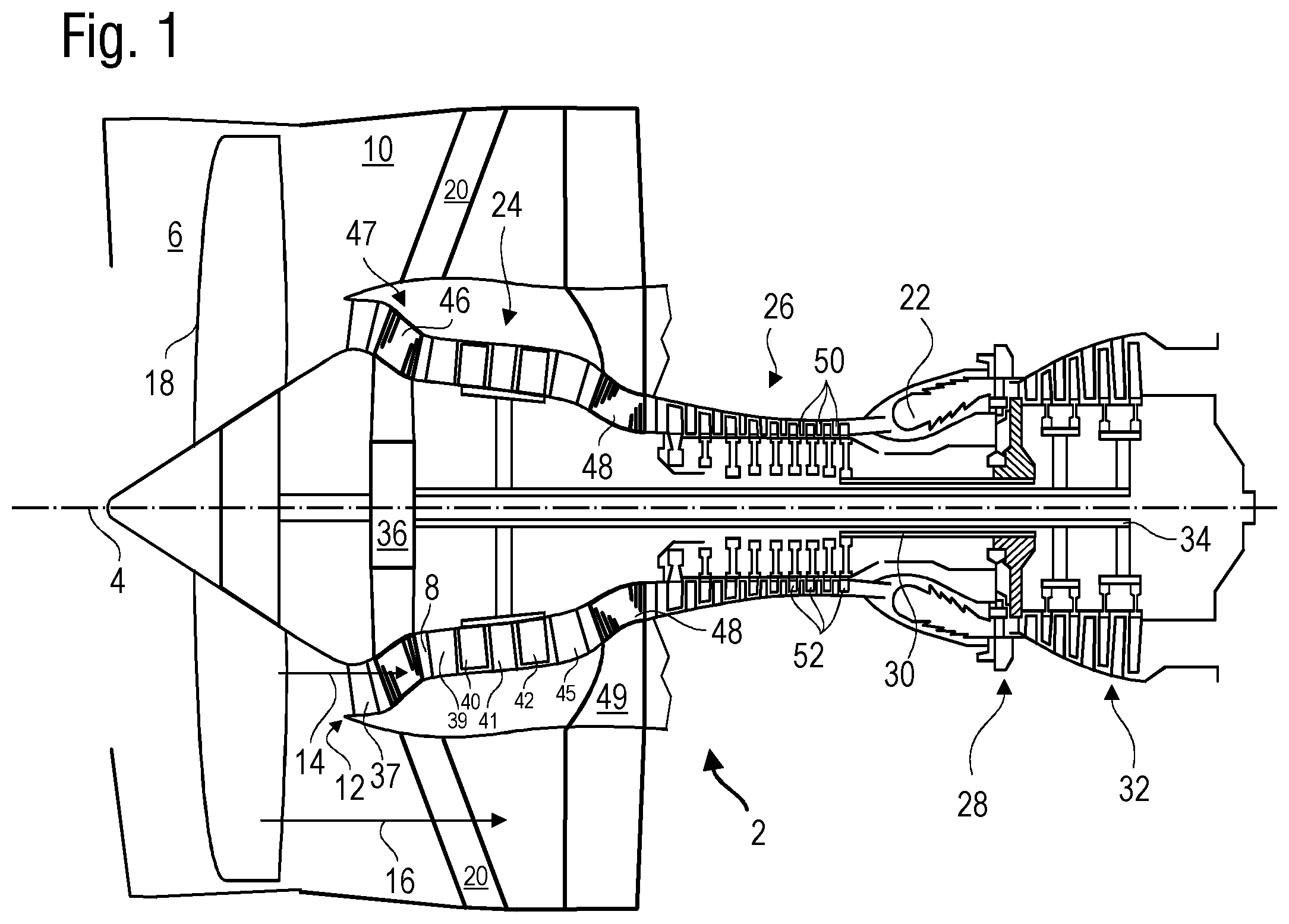 Patent US11781562 — Transonic turbomachine compressor — Figure 1