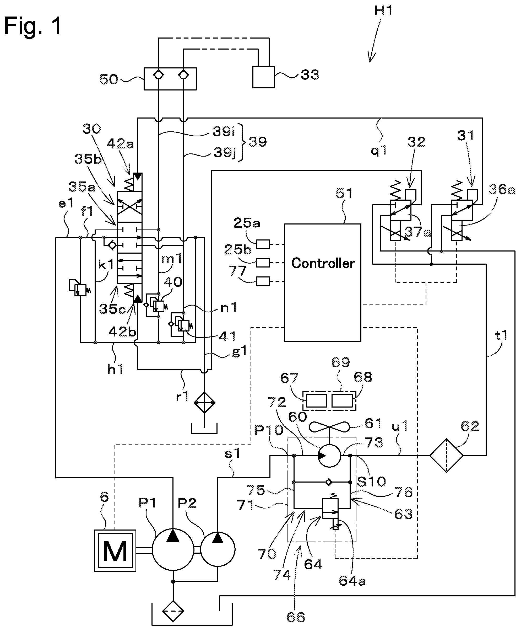 Patent US11781572 — Working machine — Figure 1