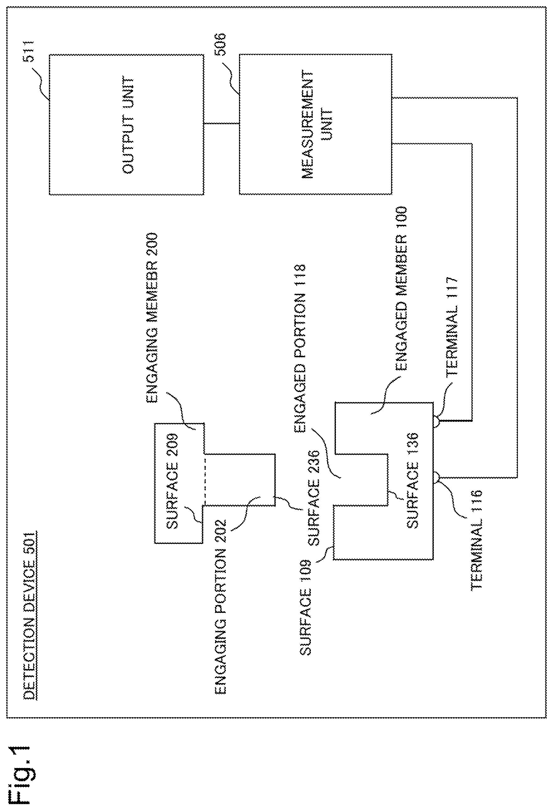 Patent US11781587 — Engaged member, engaging member, detection device, detection method, and detection program — Figure 1