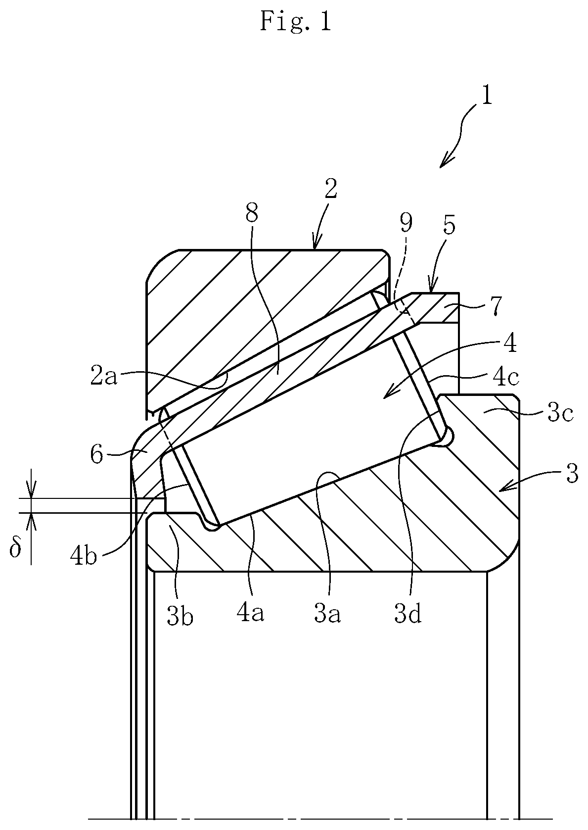 Patent US11781589 — Tapered roller bearing — Figure 1