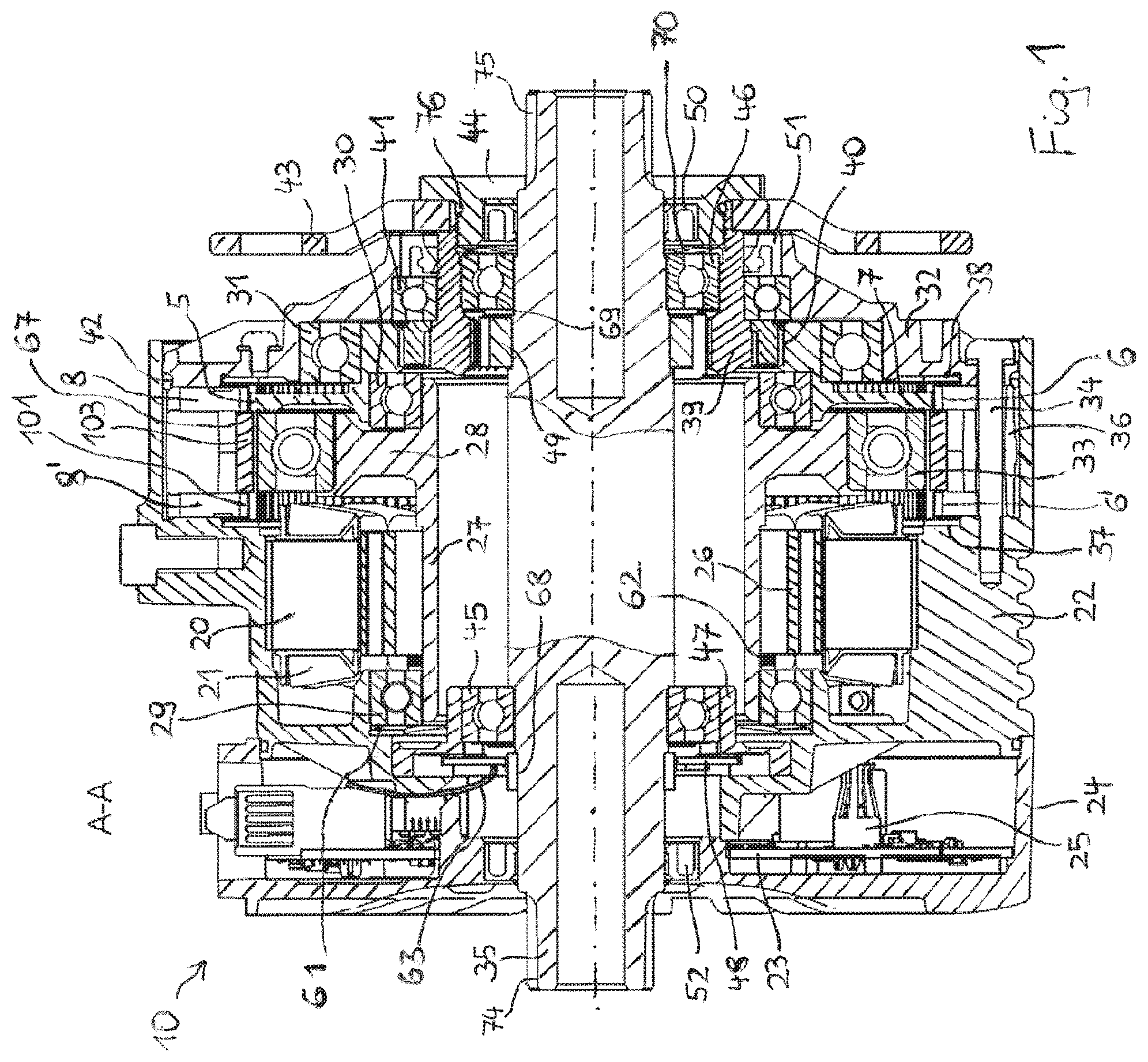 Patent US11781590 — Load cell for determining a radial force acting on a crankshaft — Figure 1