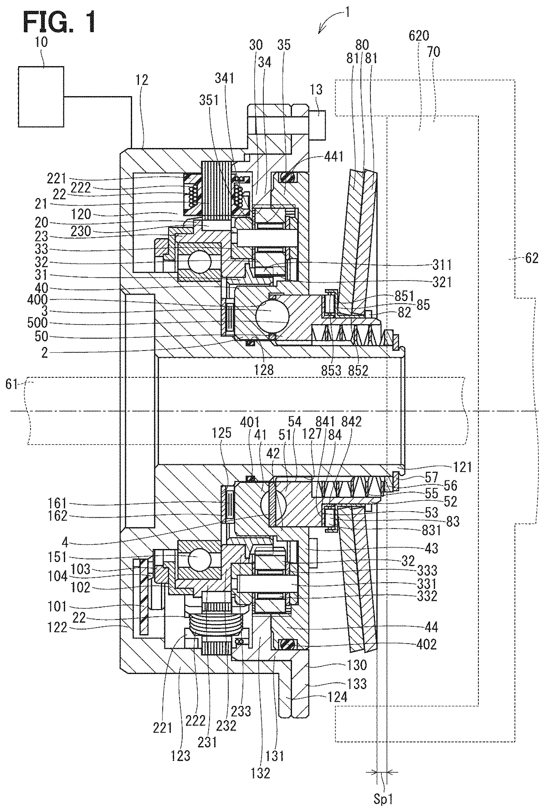 Patent US11781605 — Clutch device — Figure 1