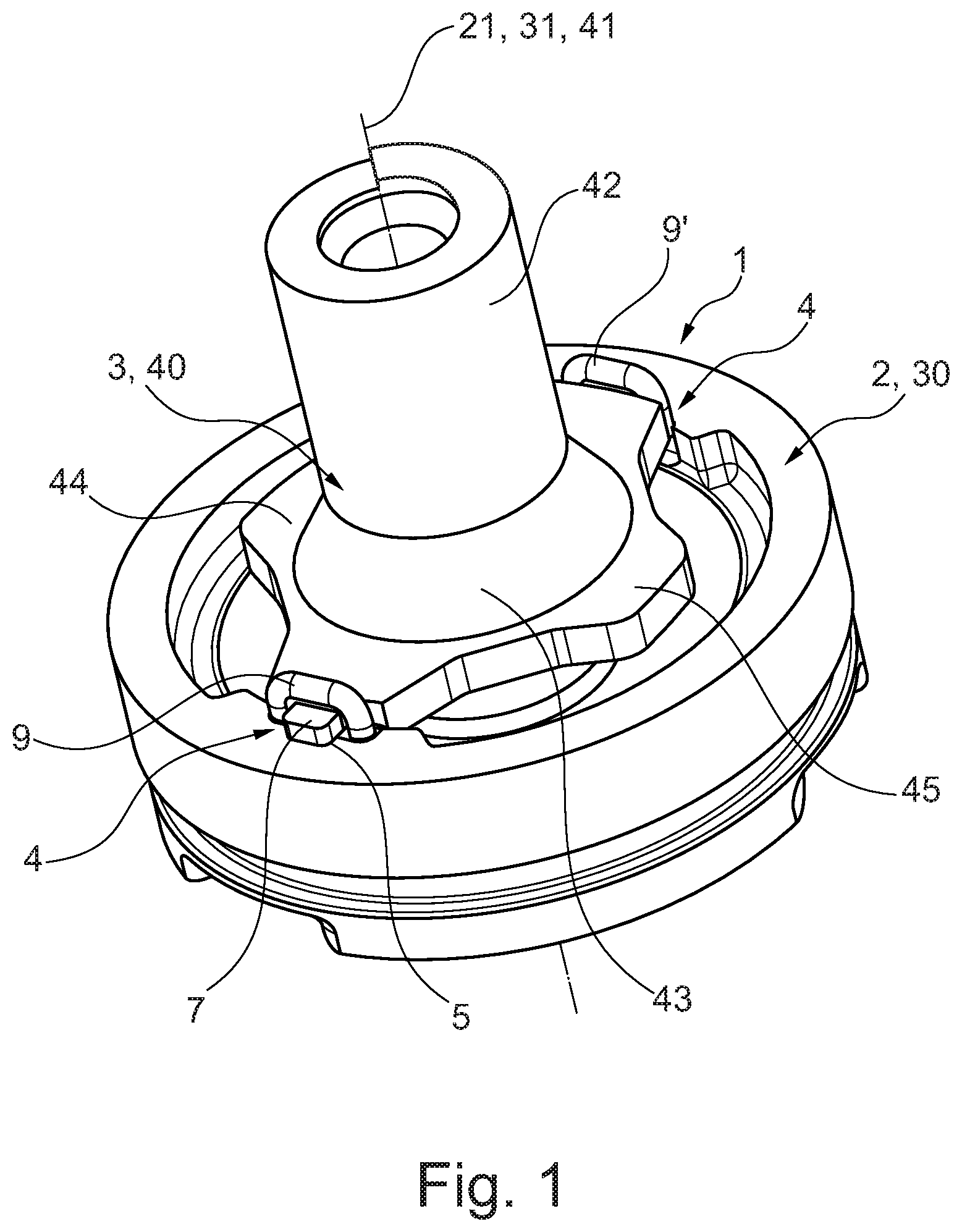 Patent US11781609 — Actuating arrangement for a parking brake, gear mechanism element and parking brake system — Figure 1