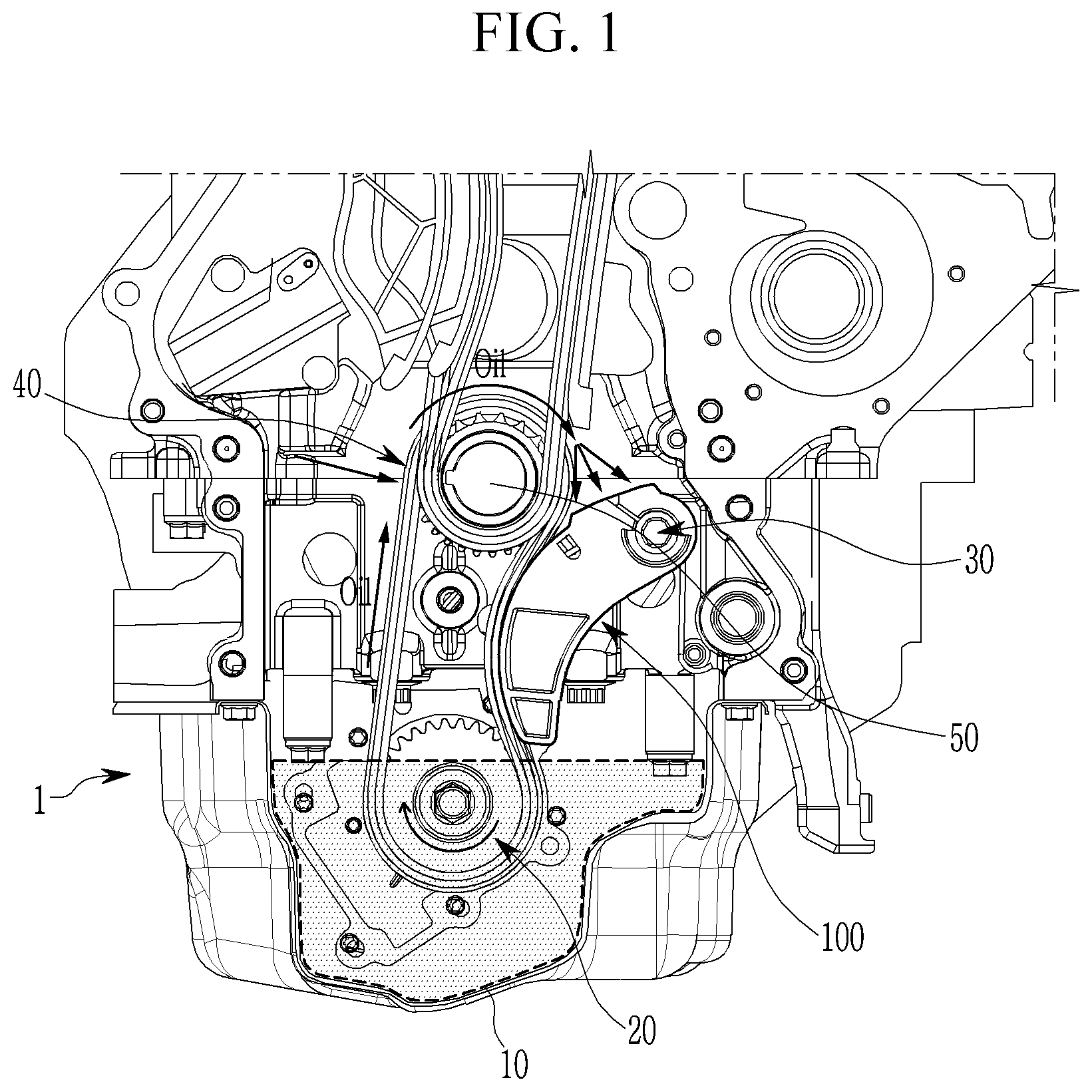 Patent US11781622 — Mechanical chain tensioner — Figure 1