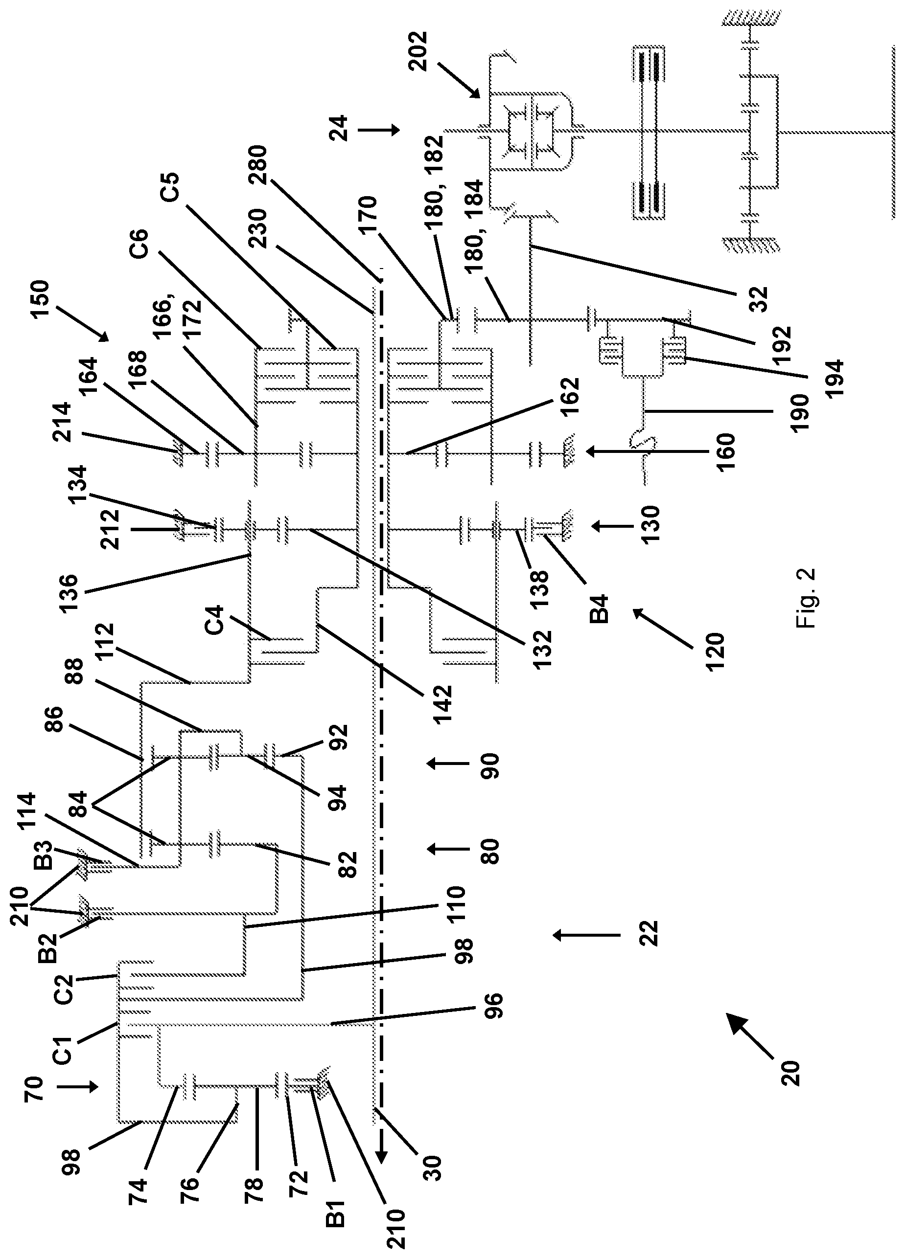 Patent US11781627 Figure 2 – Transmission and agricultural or industrial commercial vehicle