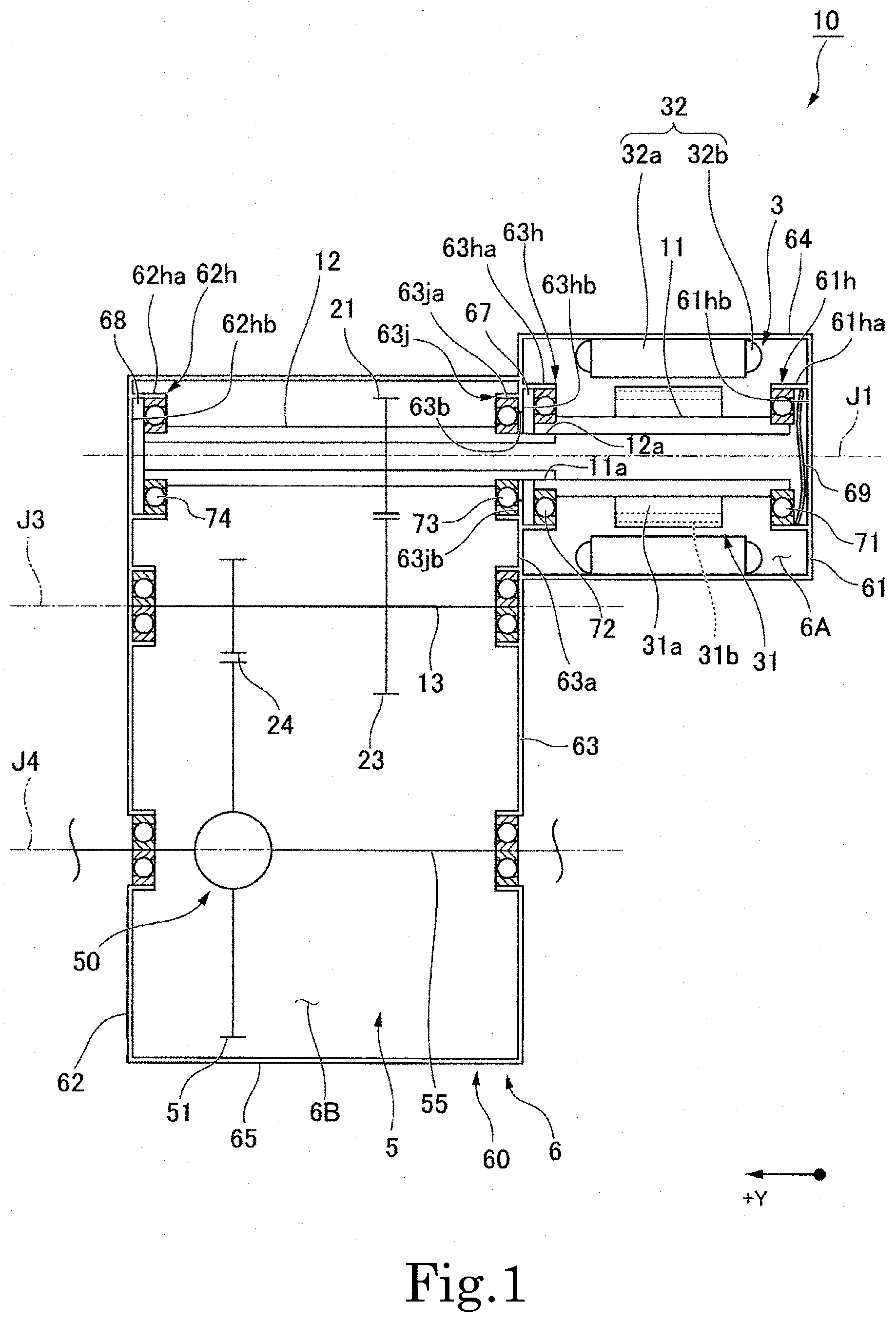 Patent US11781635 — Motor unit — Figure 1