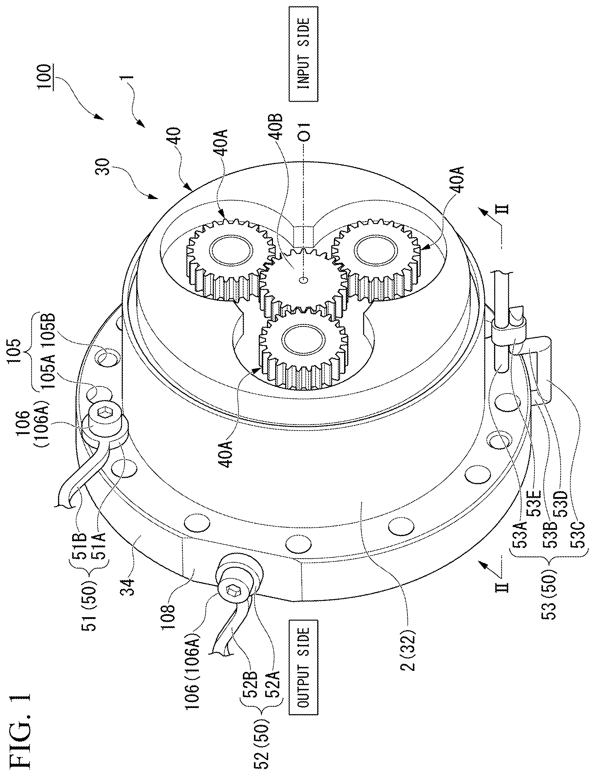 Patent US11781637 — Transmission with falling-off prevention feature — Figure 1