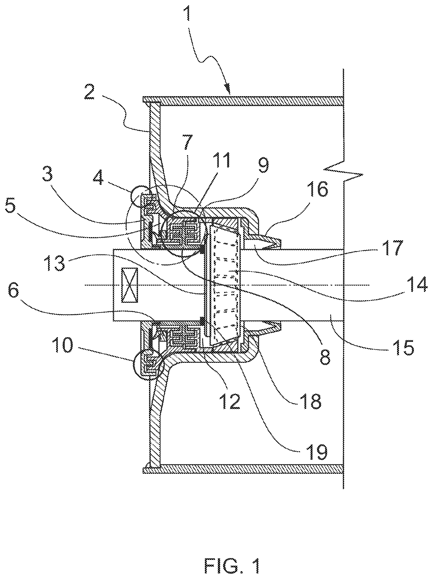 Patent US11781649 Figure 1 – External material intrusion-proof sealing system for rollers used in conveyor belts for bulk materials