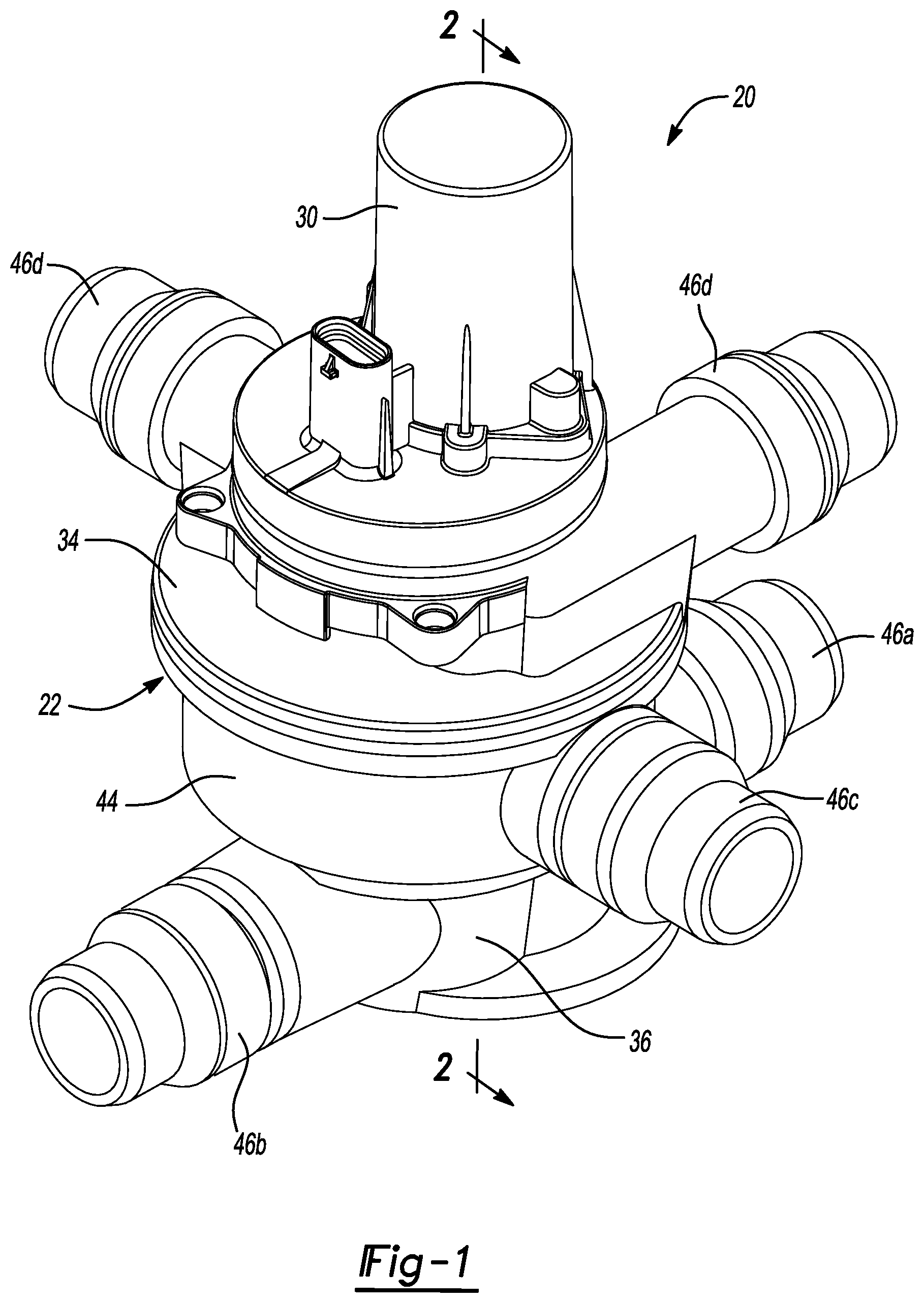 Patent US11781662 — Multi-port rotary actuated valve assembly — Figure 1