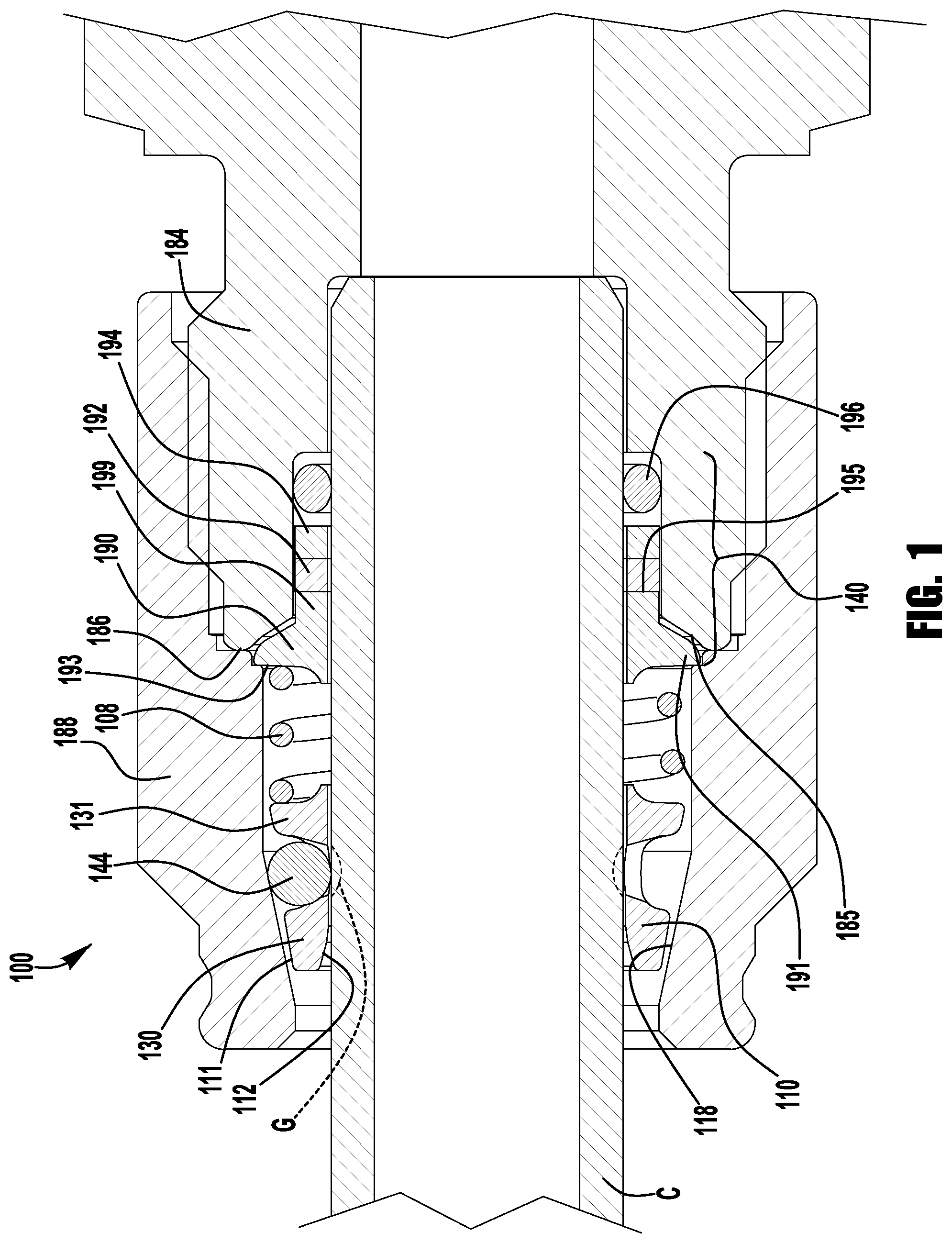 Patent US11781688 — Push to connect conduit fitting assemblies and arrangements — Figure 1