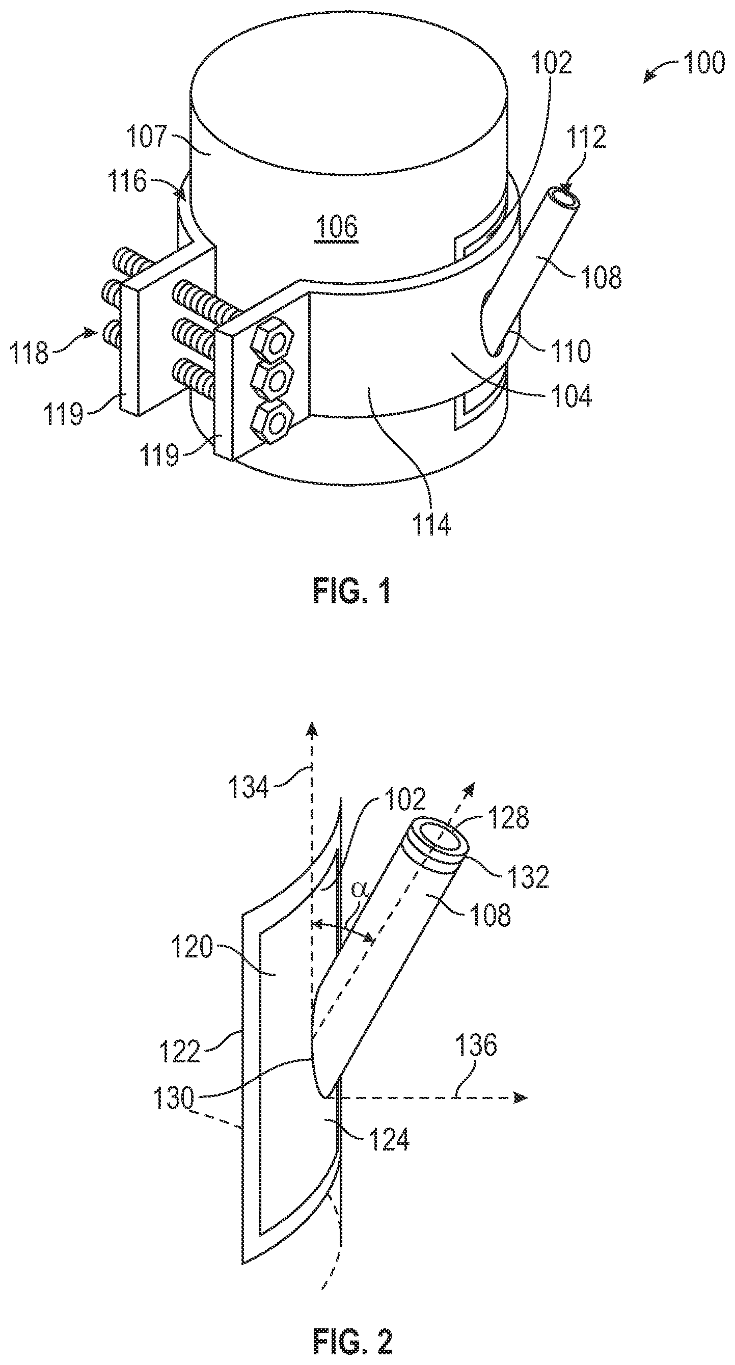 Patent US11781694 — Clamped saddle for directional hot-tapping tubulars — Figure 1