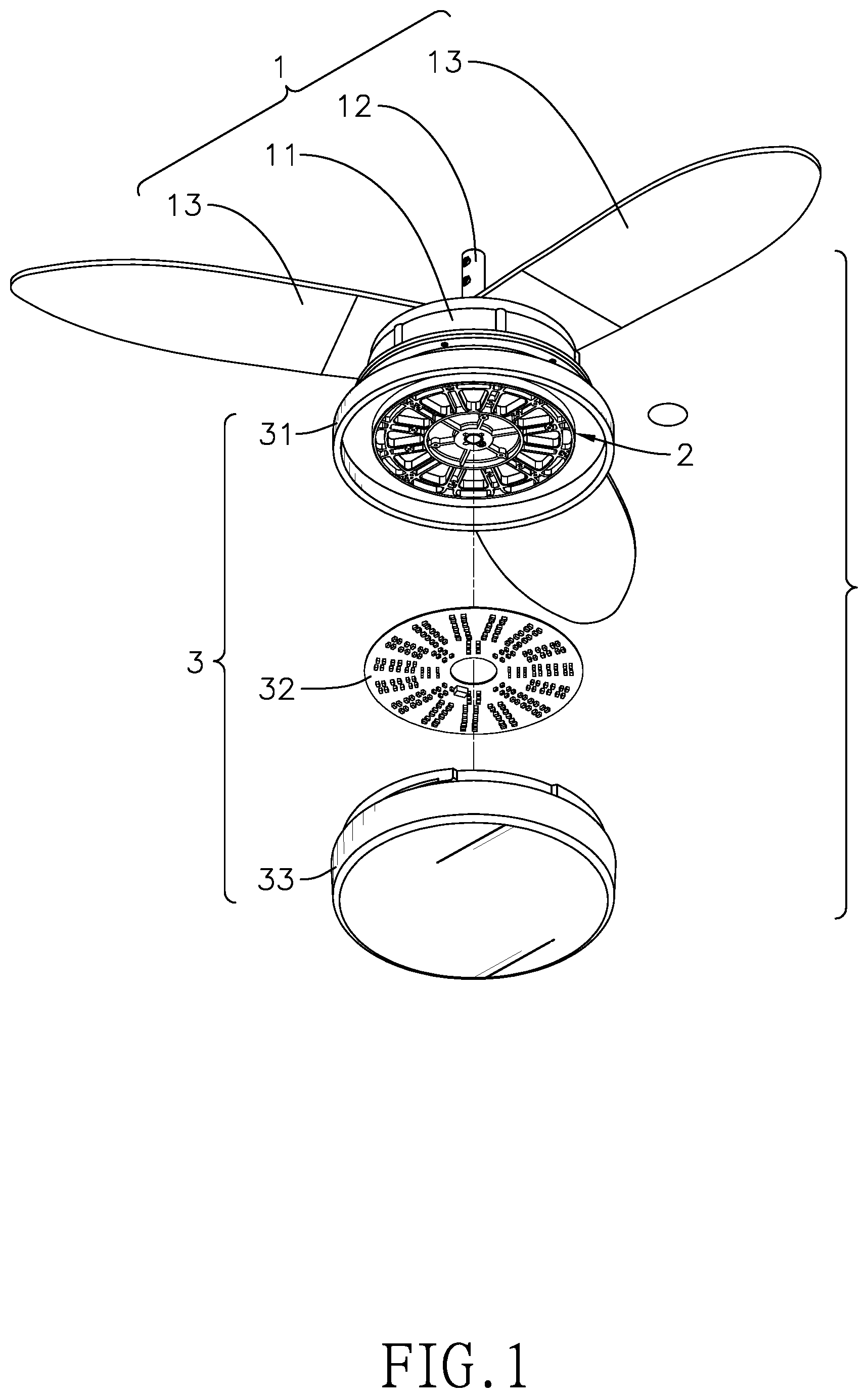 Patent US11781746 Figure 1 – Fan light