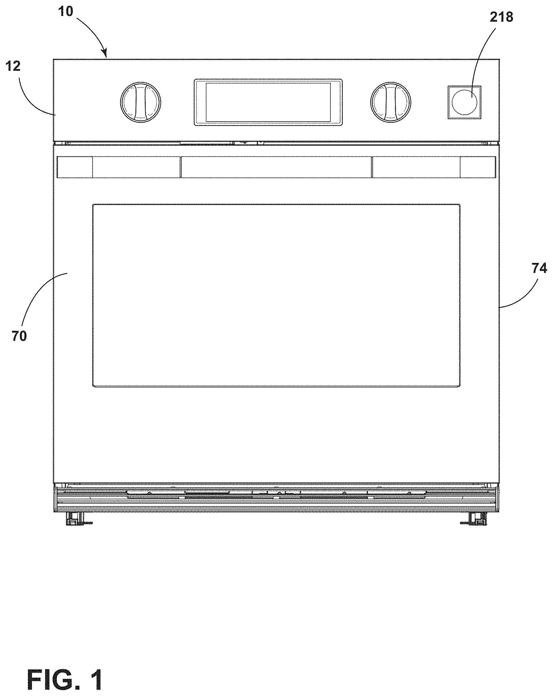 Patent US11781757 Figure 1 – Automatic rack system for a cooking appliance