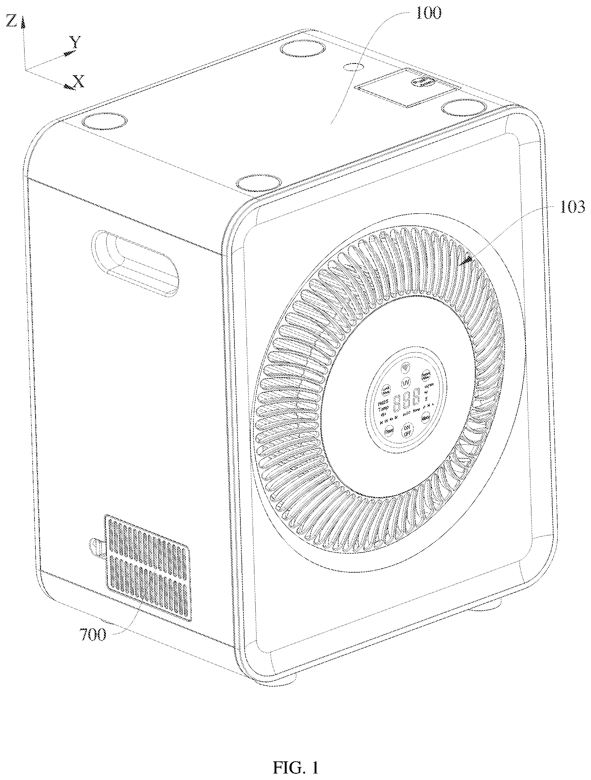 Patent US11781765 — Air purifier — Figure 1