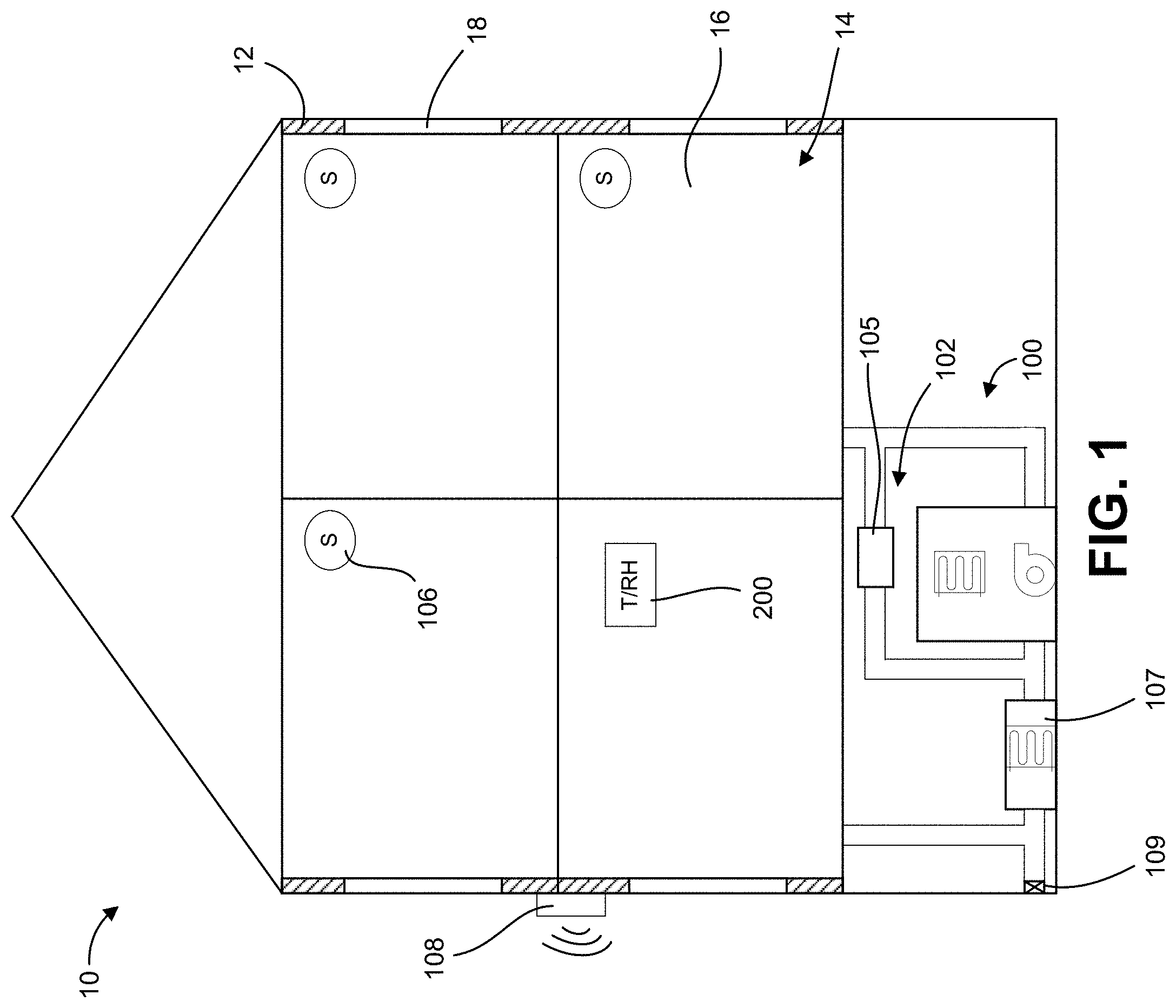 Patent US11781766 — System and method for humidification temperature compensation — Figure 1