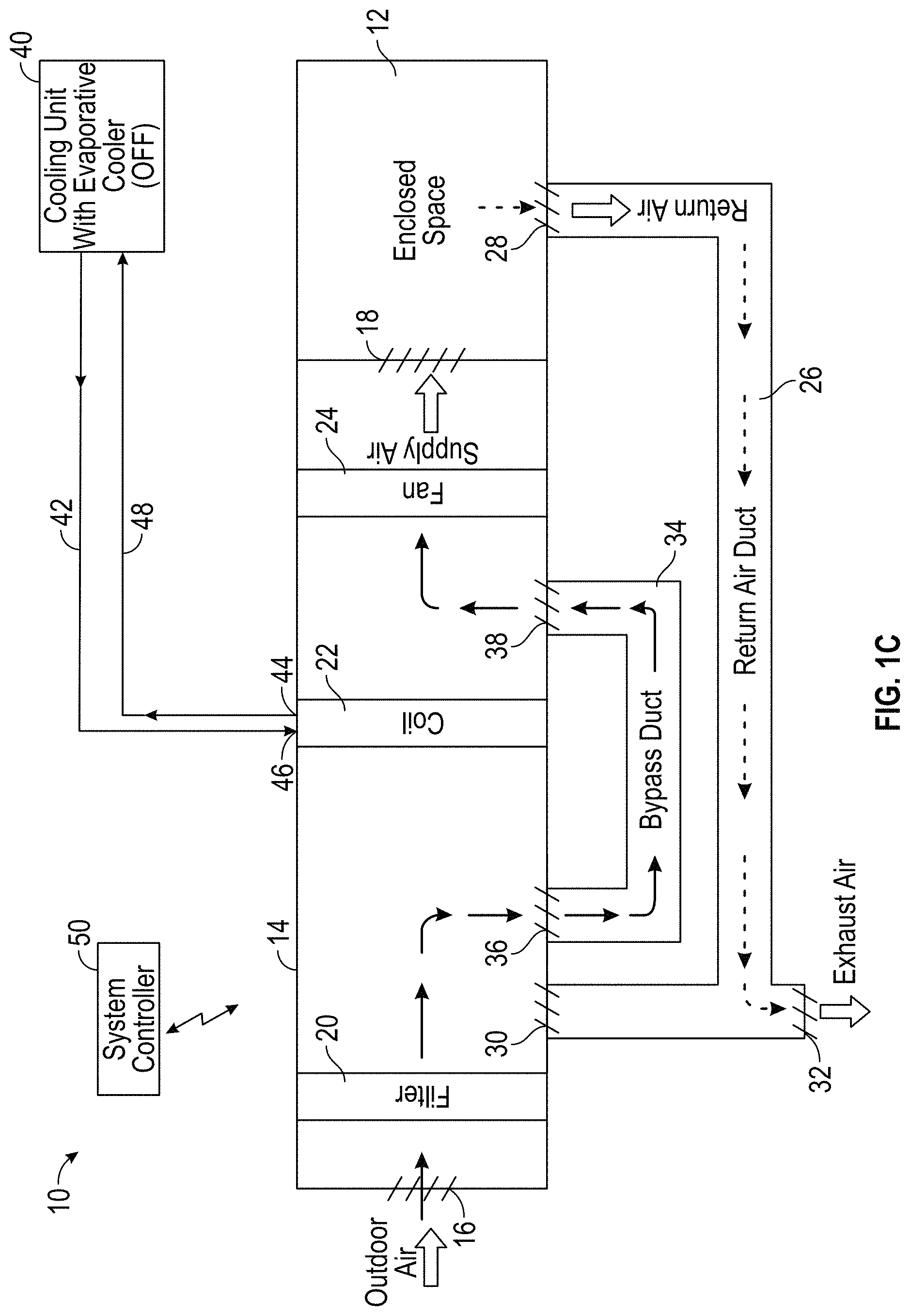 Patent US11781775 Figure 4 – Hybrid direct and indirect air cooling system