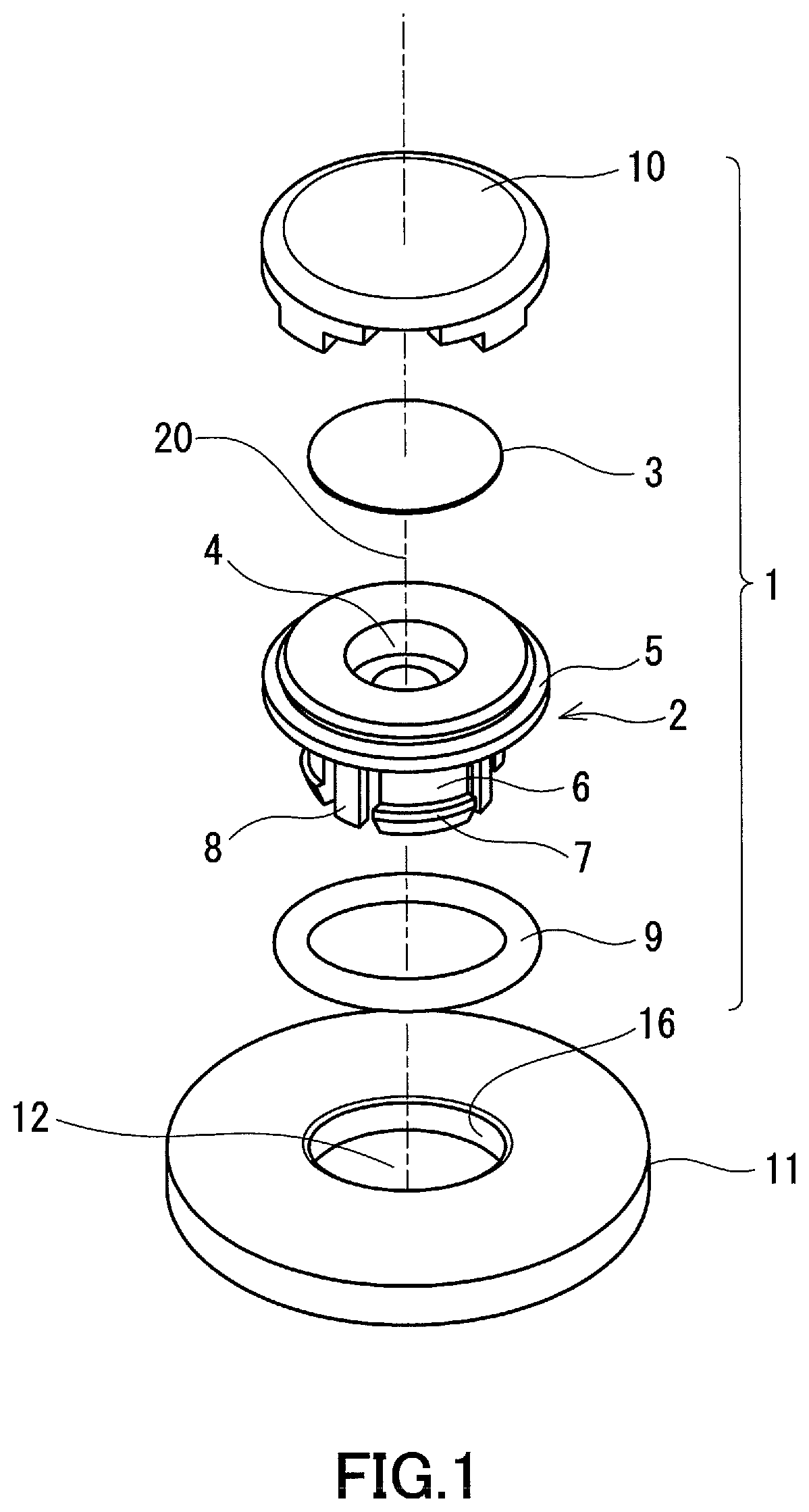 Patent US11781779 — Ventilation member — Figure 1