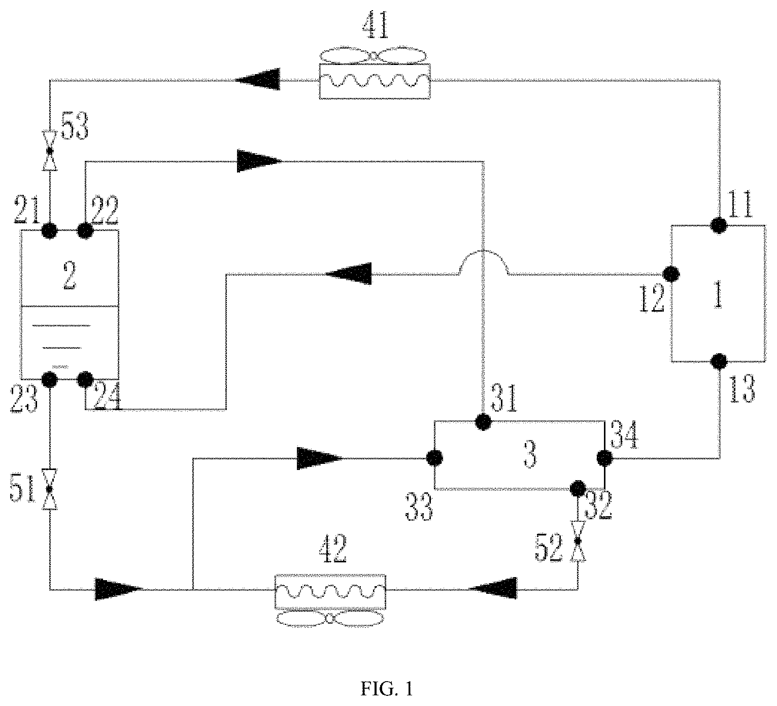 Patent US11781788 — Cascade air conditioner system — Figure 1